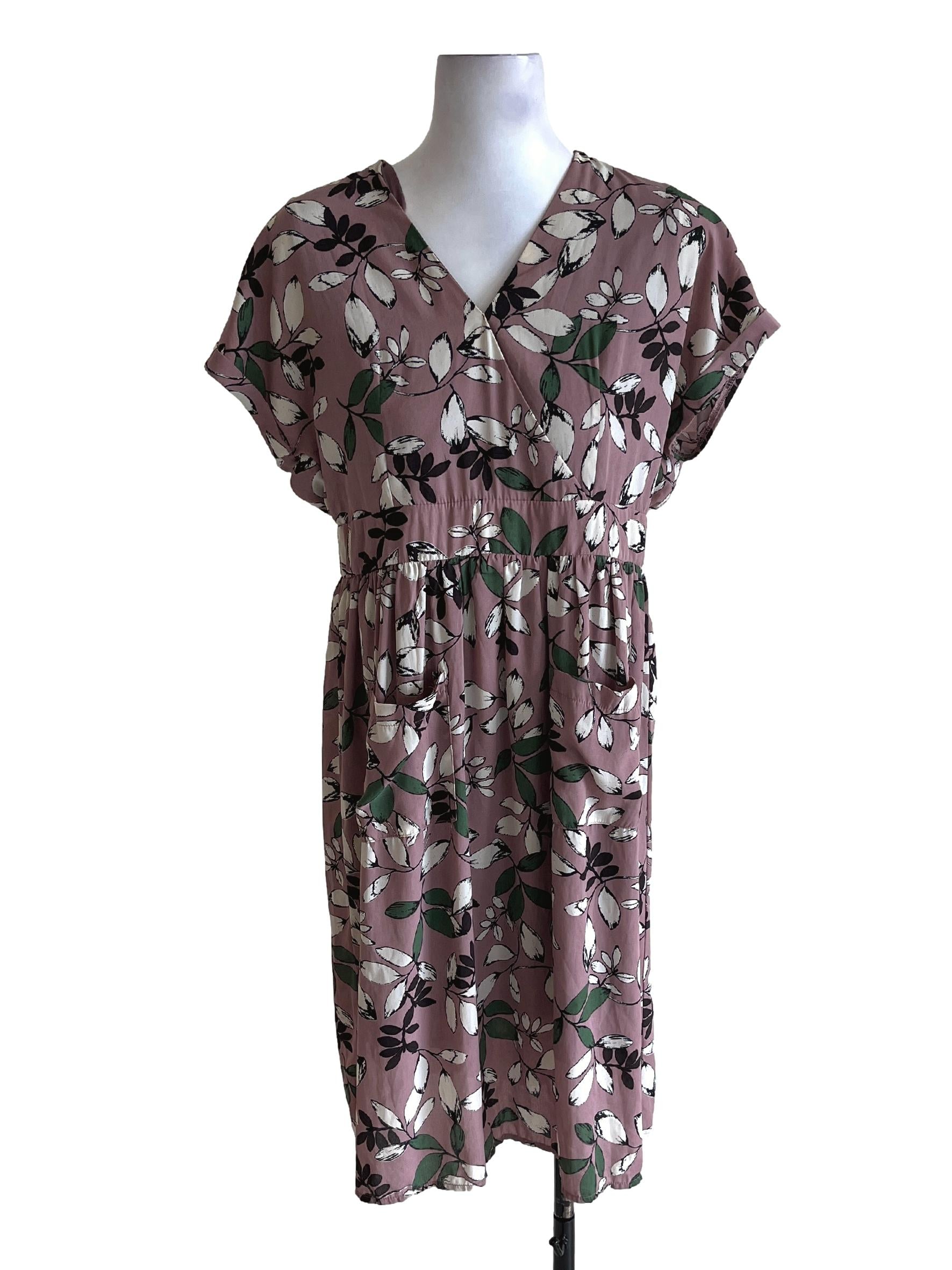 Floral Light Grape Purple Empire Dress