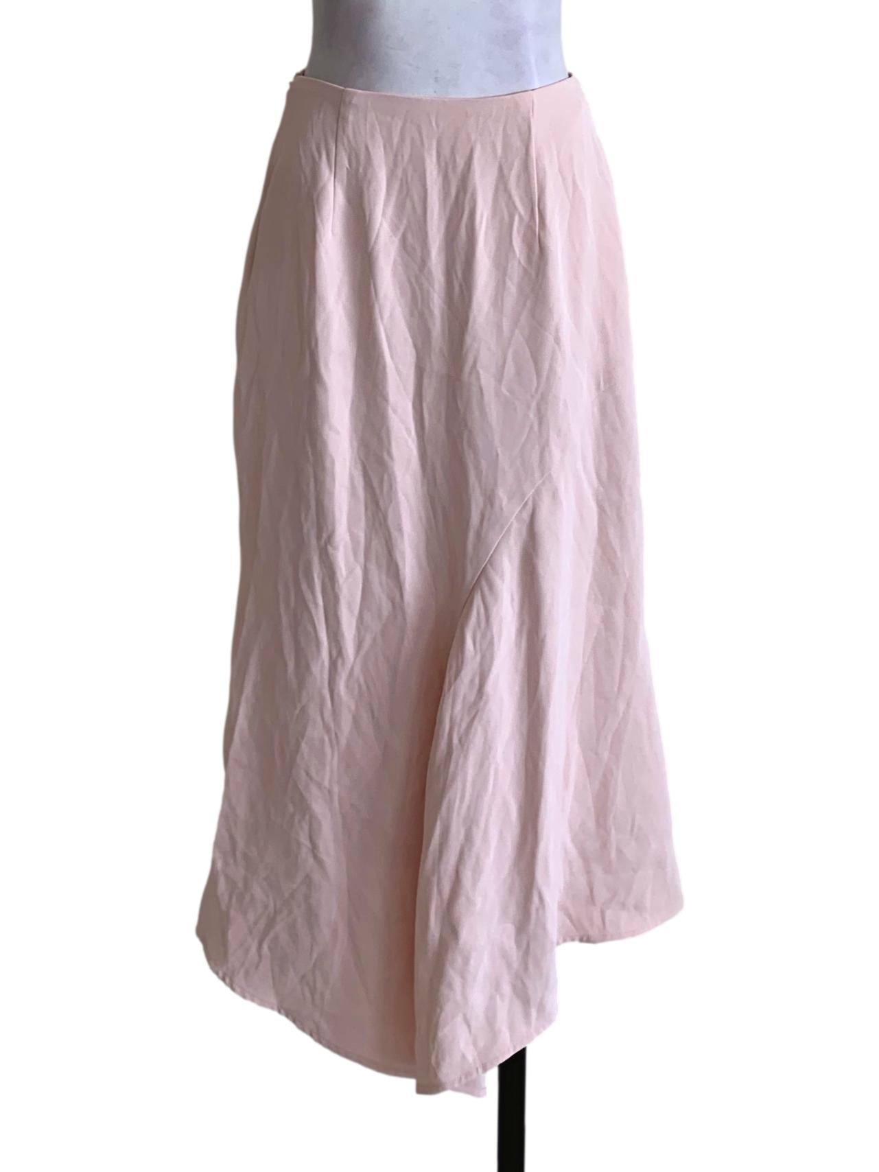 Blush Pink High-Waisted A-Line Skirt