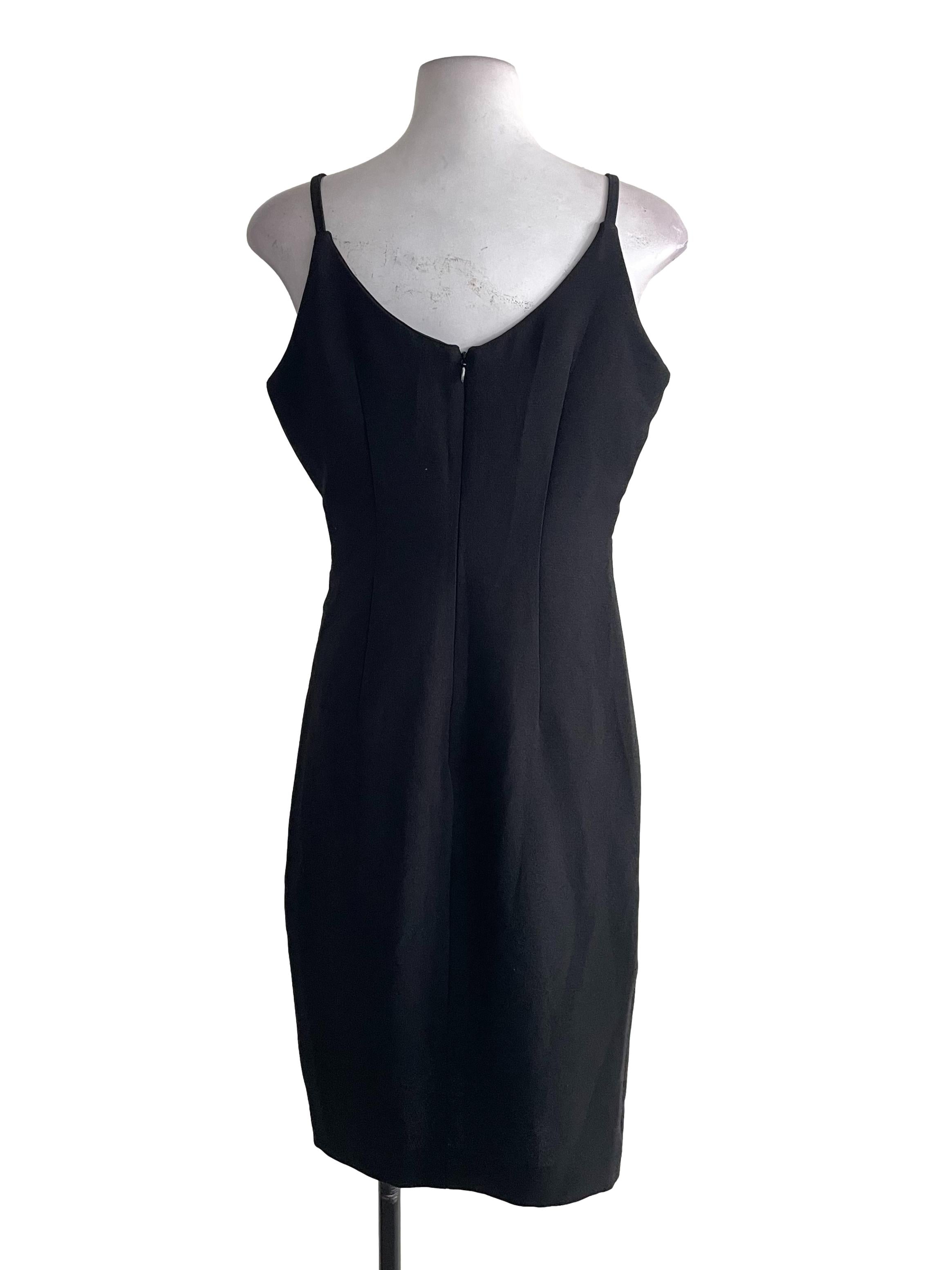 Black Draped Sheath Dress