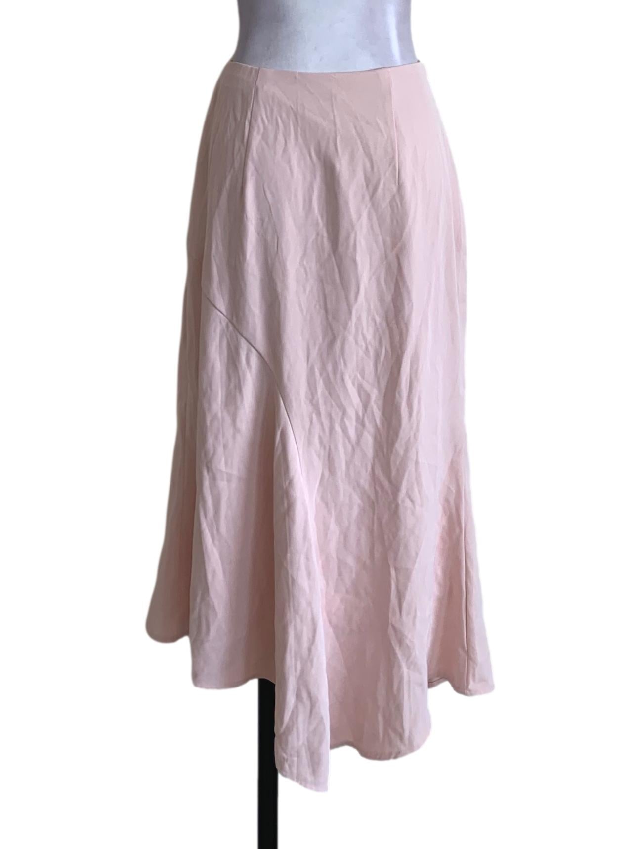 Blush Pink High-Waisted A-Line Skirt