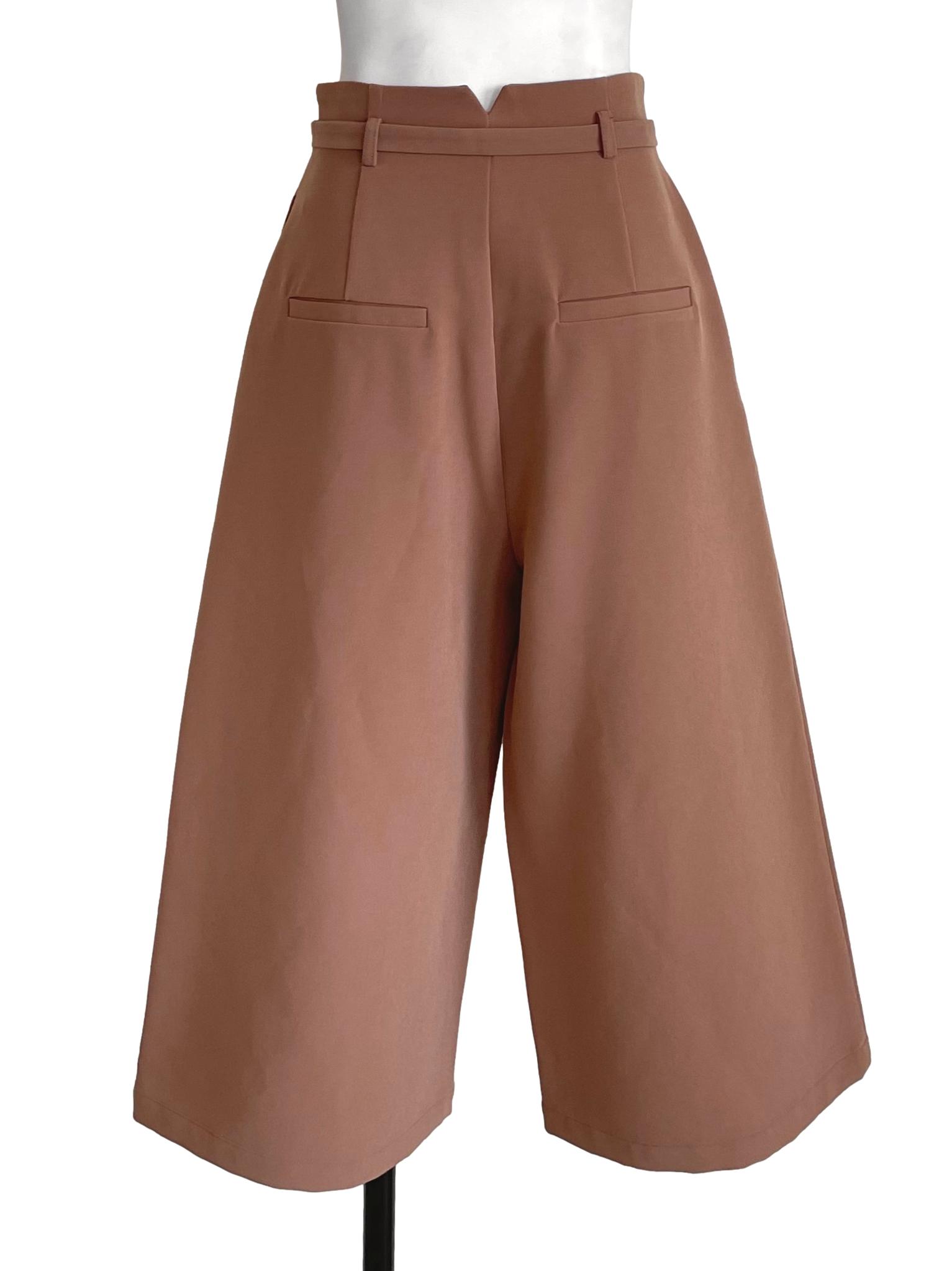 Pale Sandstone Pleated Waist Culottes LB