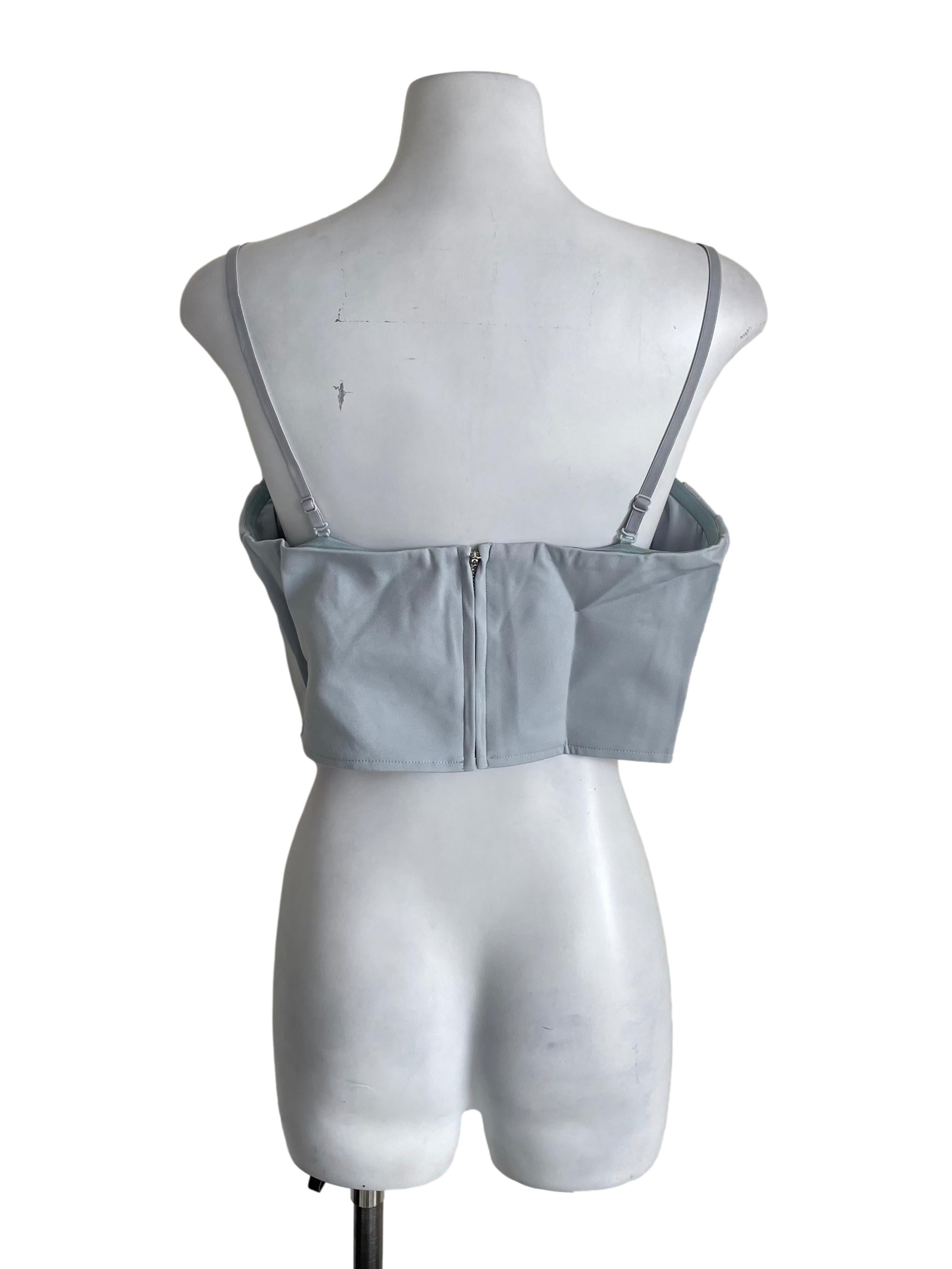 Light Stone Pleated Bustier Top
