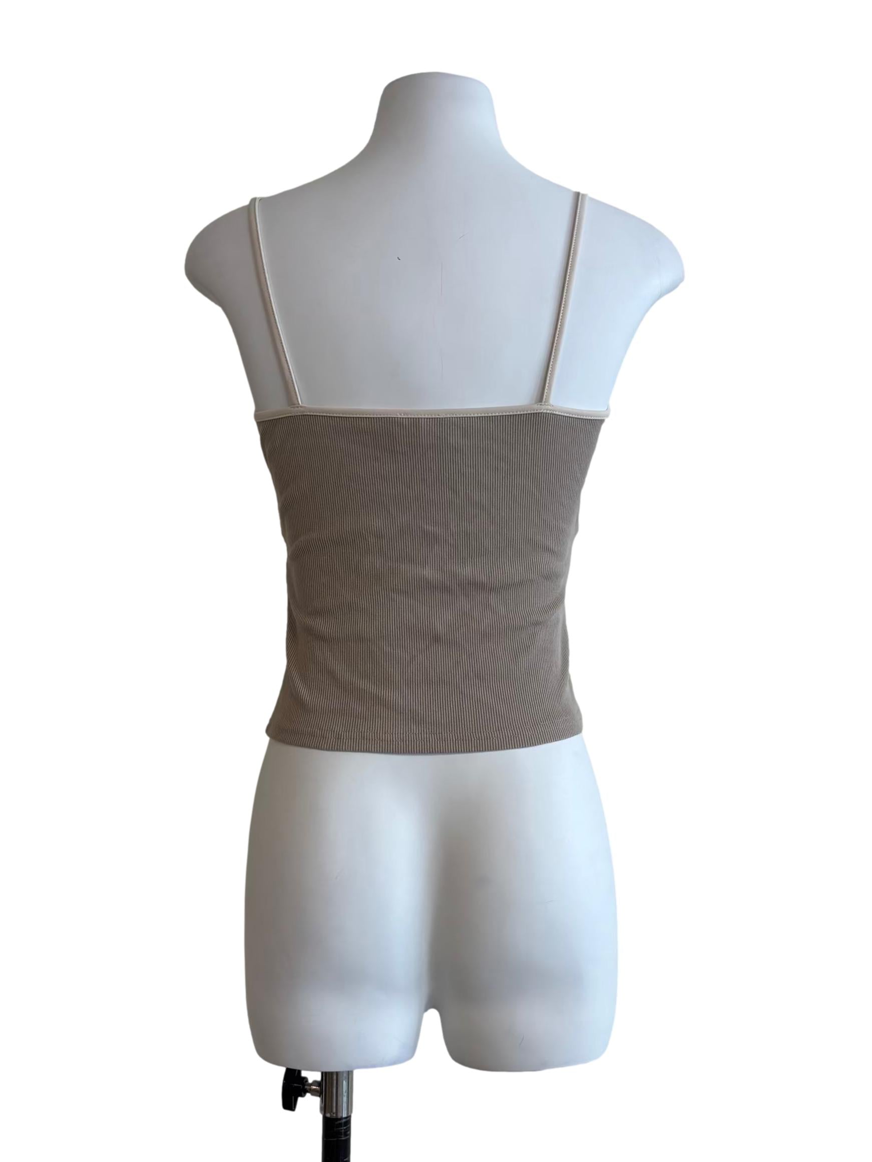 Khaki Sweetheart Ribbed Camisole
