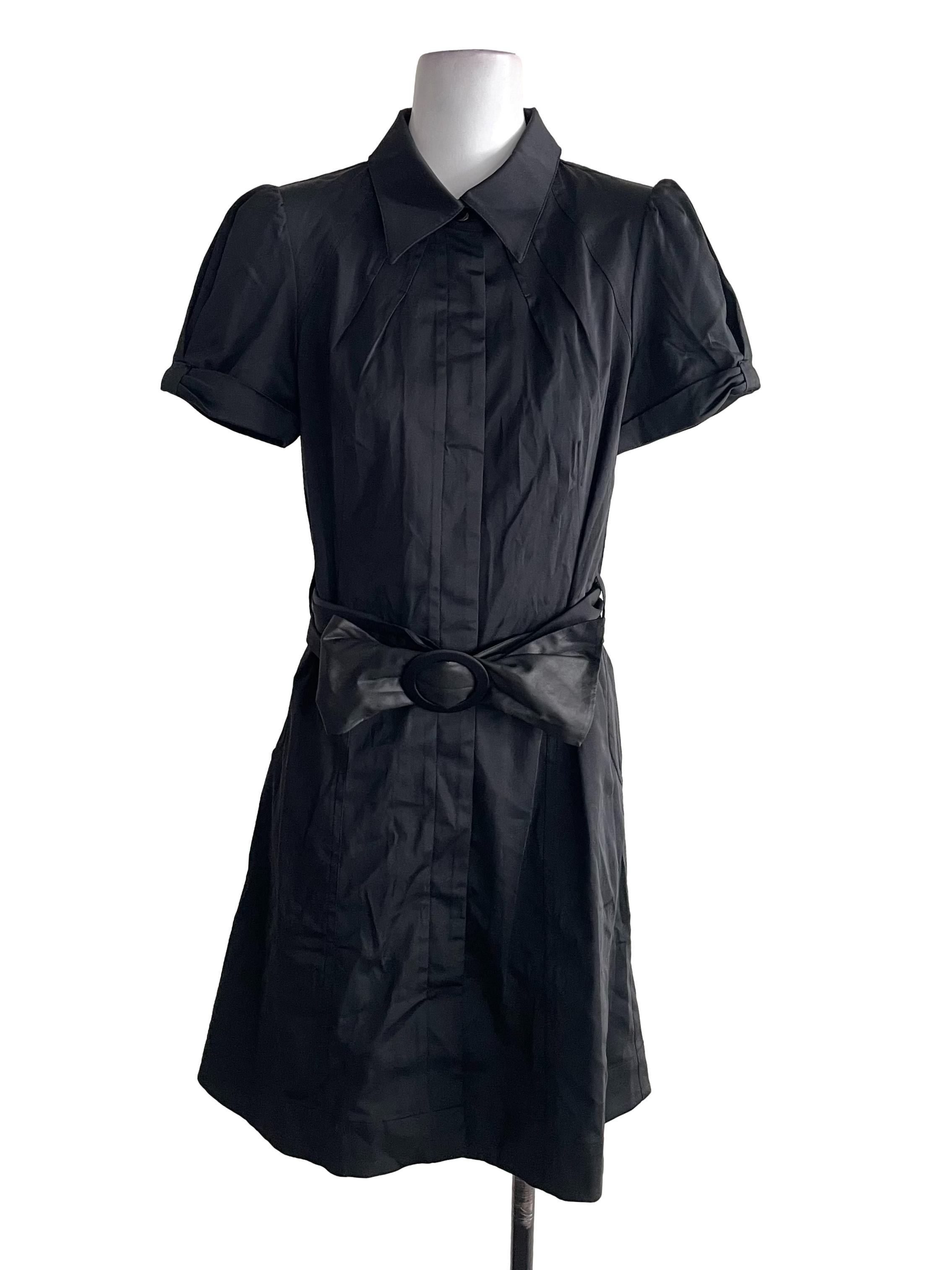 Black Buckled Shirt Dress