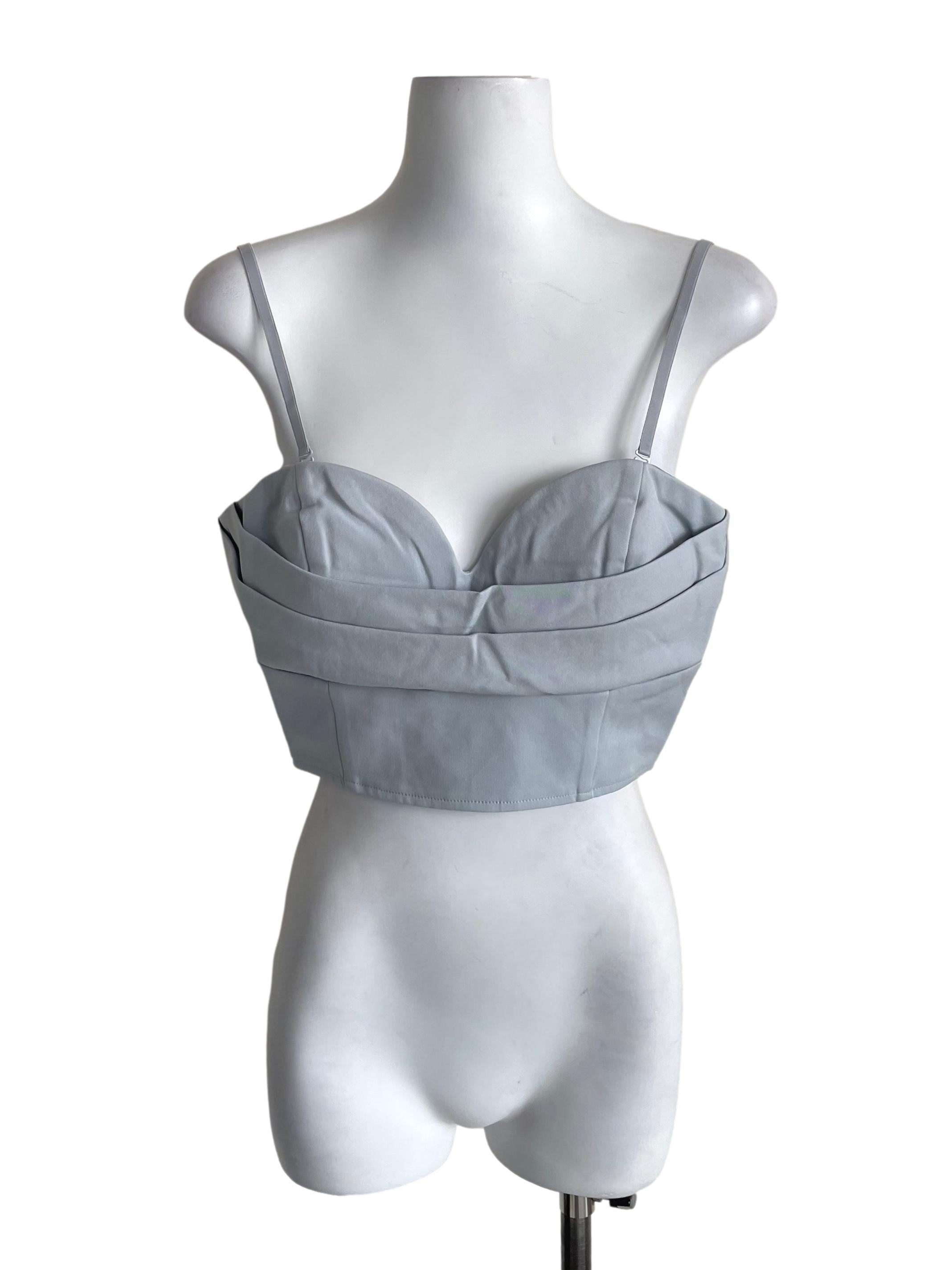 Light Stone Pleated Bustier Top