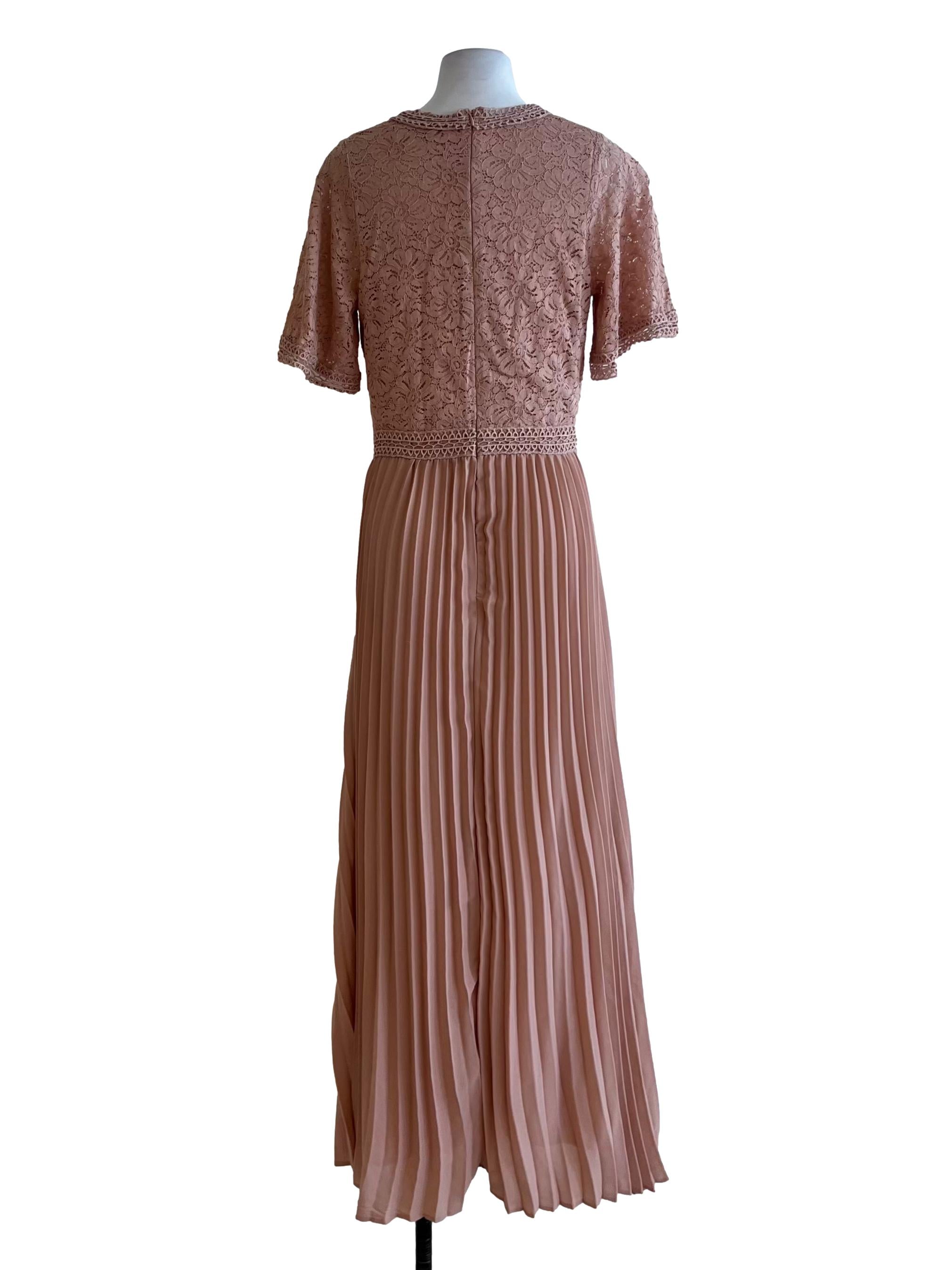 Blush Pink Lace Empire Dress