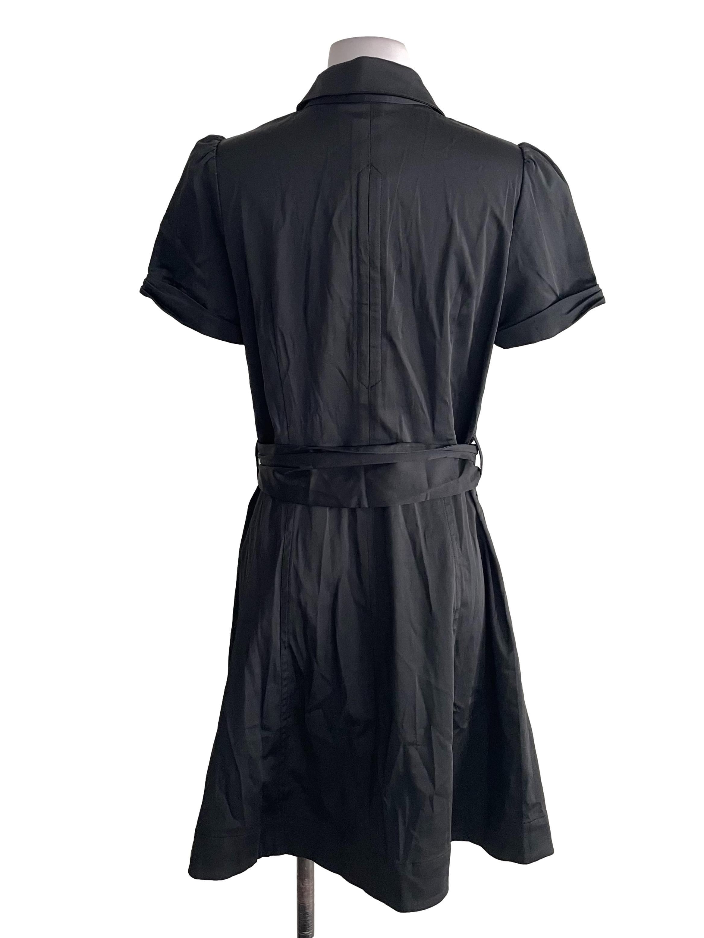 Black Buckled Shirt Dress