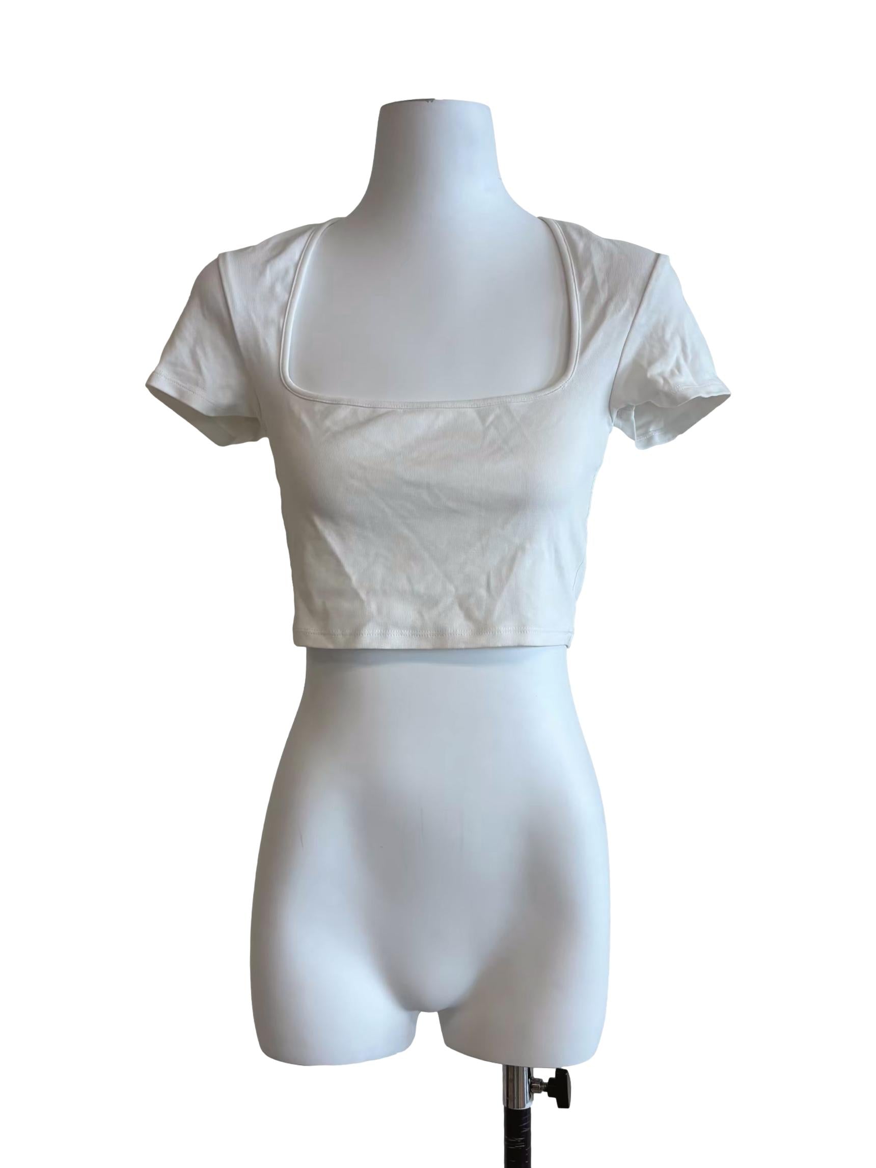 Powder White Crop Top