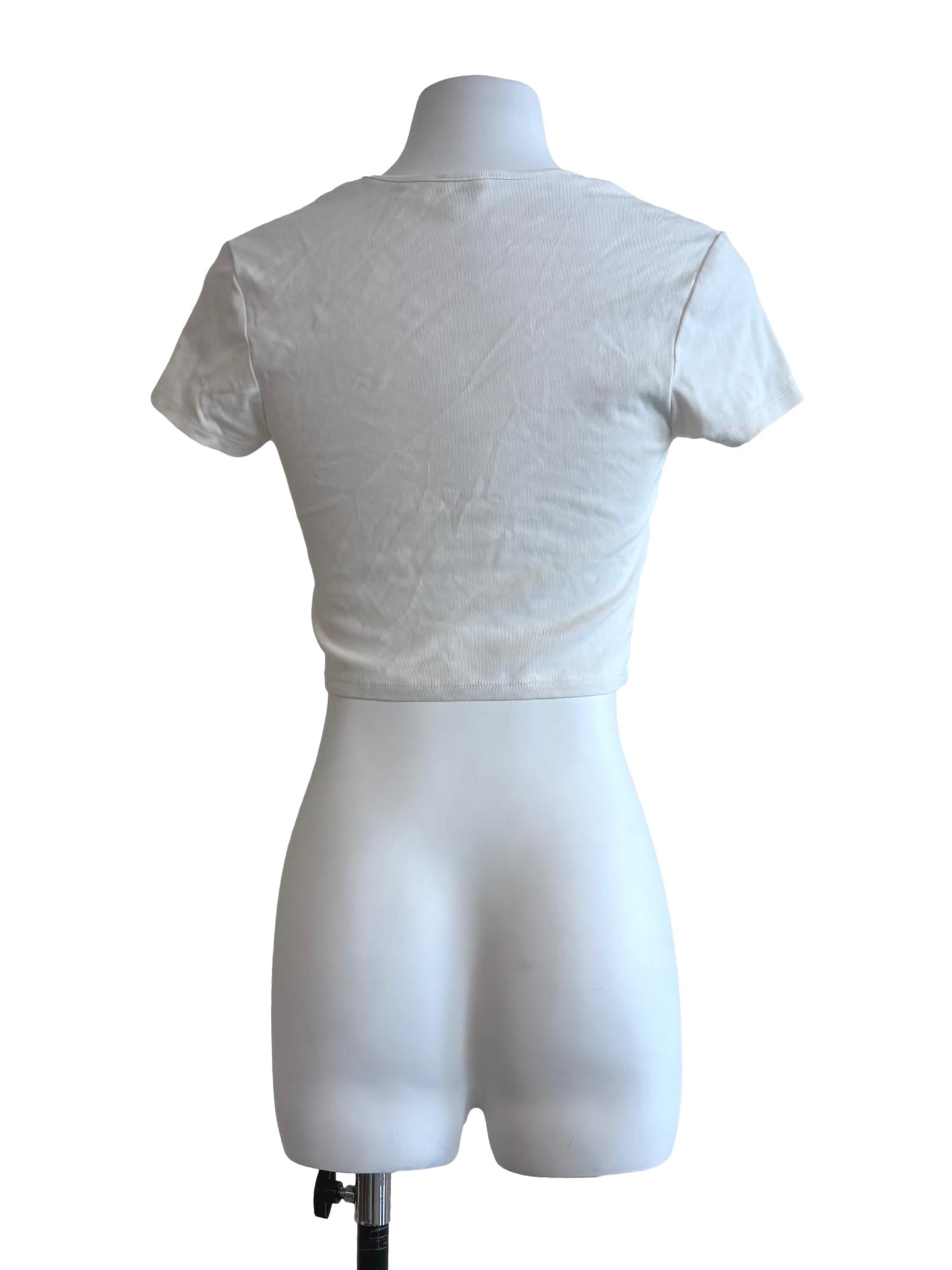 Powder White Crop Top