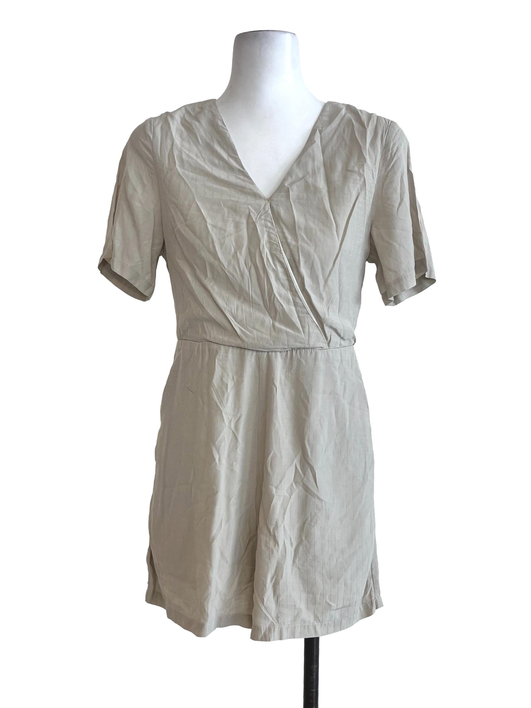 Sage Green V Neck Short Sleeve Romper