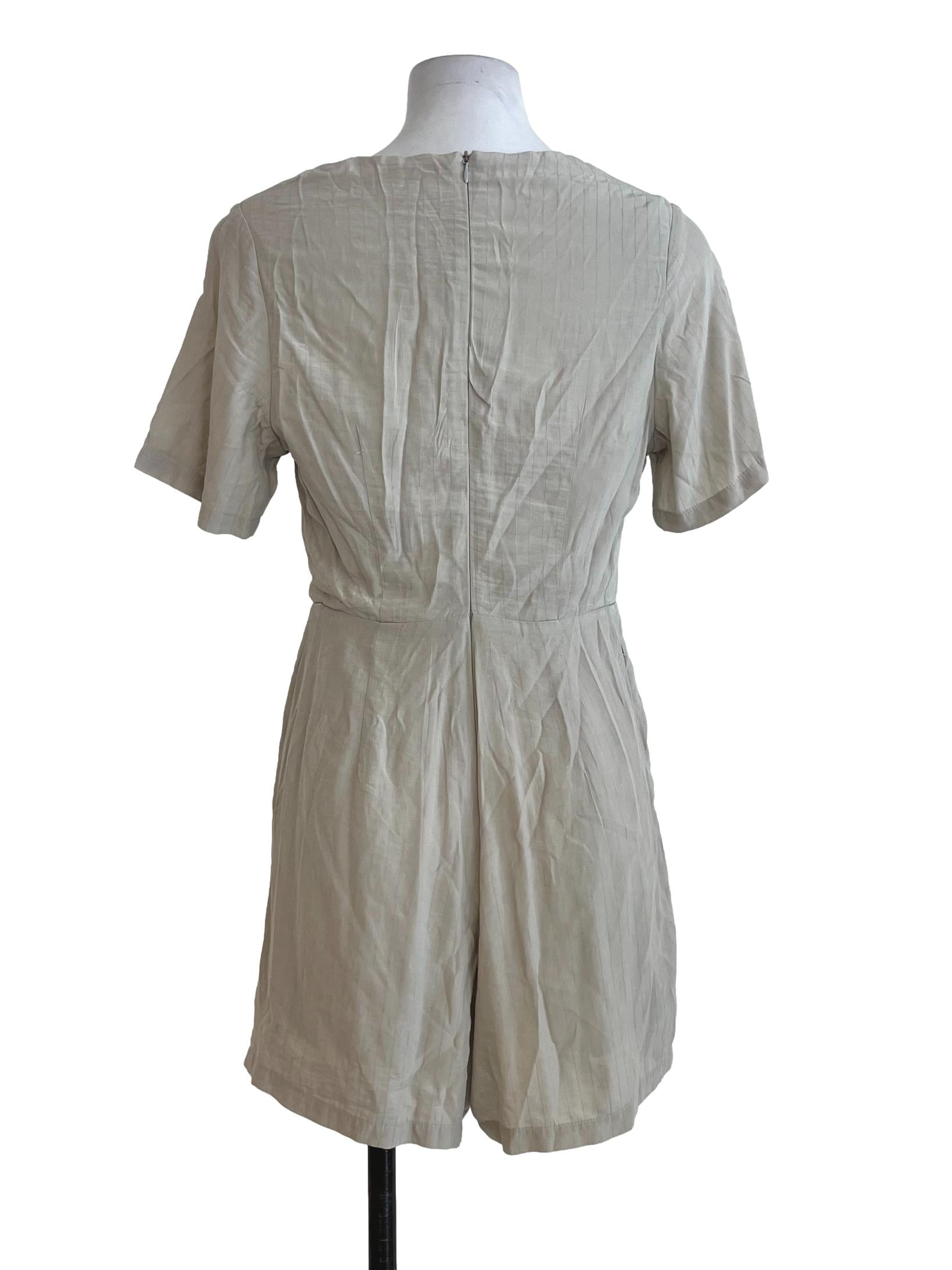 Sage Green V Neck Short Sleeve Romper