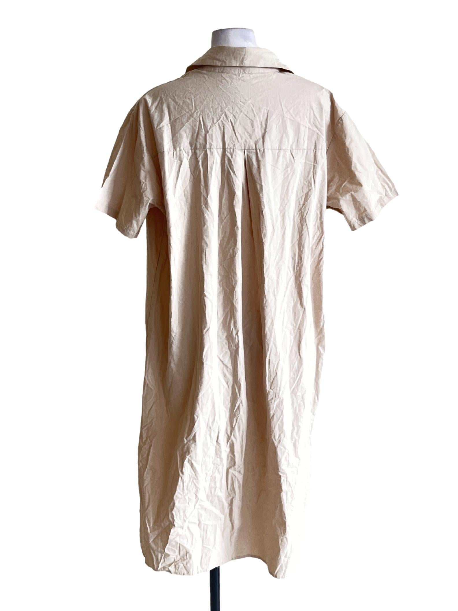 Khaki Beige Shirt Dress