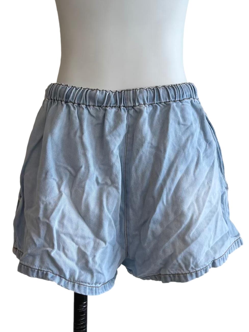 Baby Blue Relaxed Denim Shorts