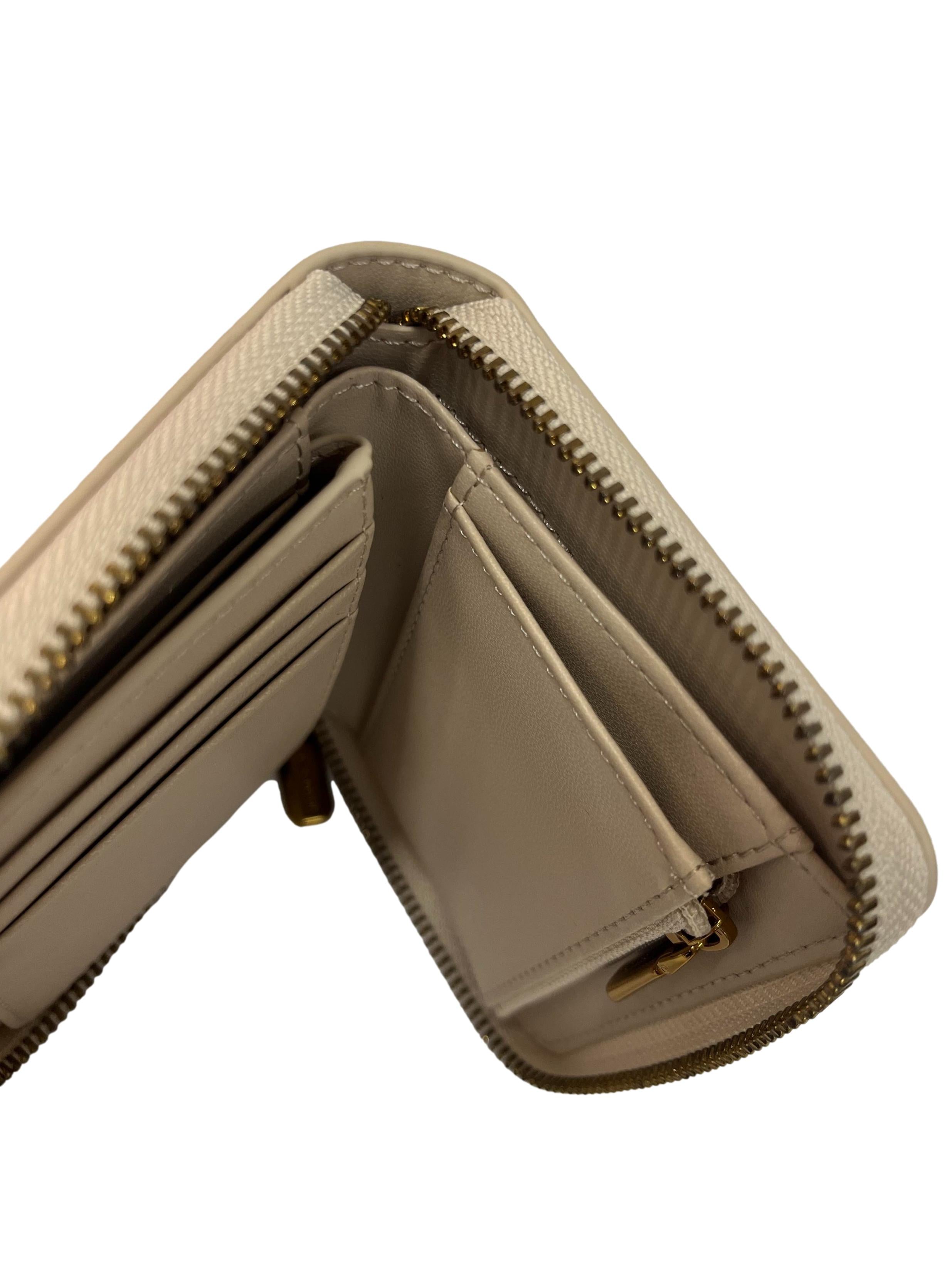 Ivory Small Zip Around Wallet