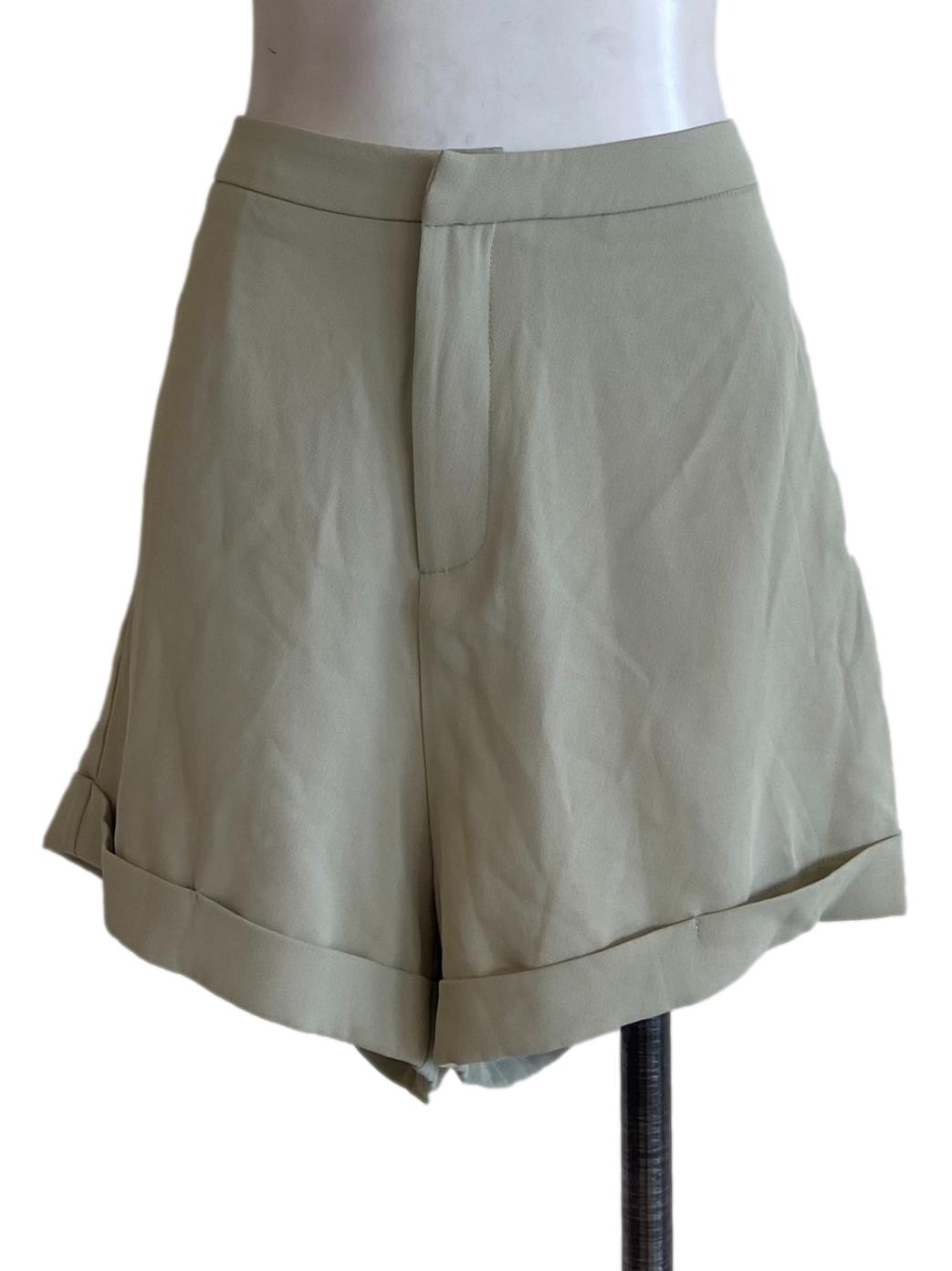 Mint Green Twill Short Pants