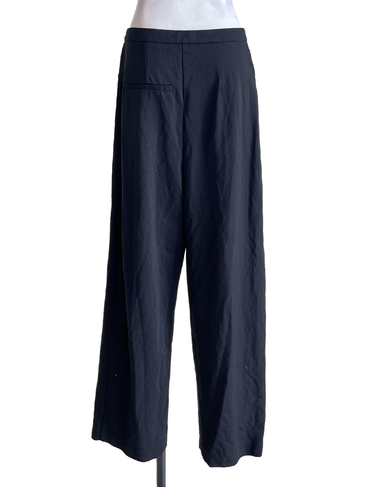 Oil Black Straight Baggy Pants