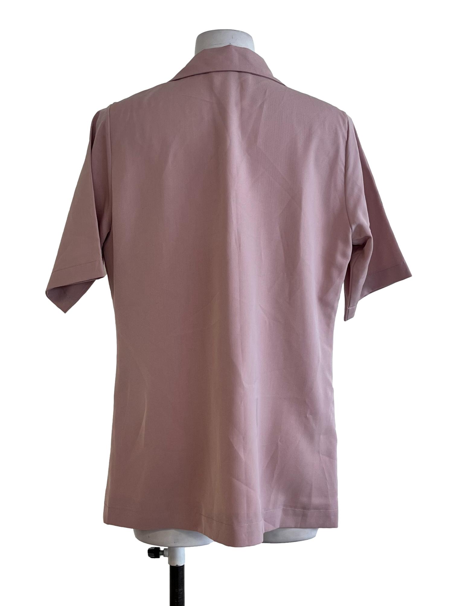 Soft Pink Plain Collar Blazer TCL