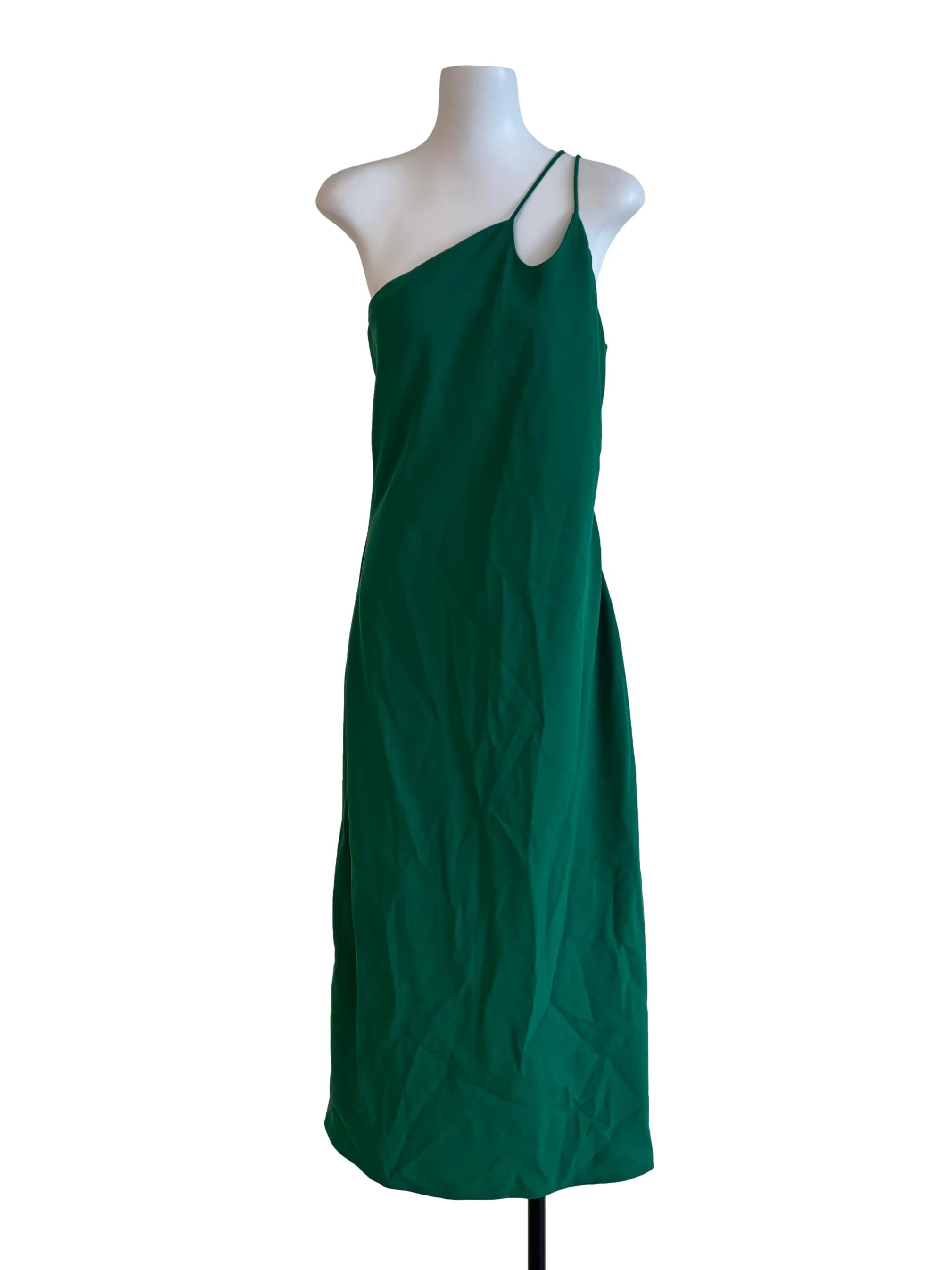 Shamrock Green Asymmetrical Shift Dress