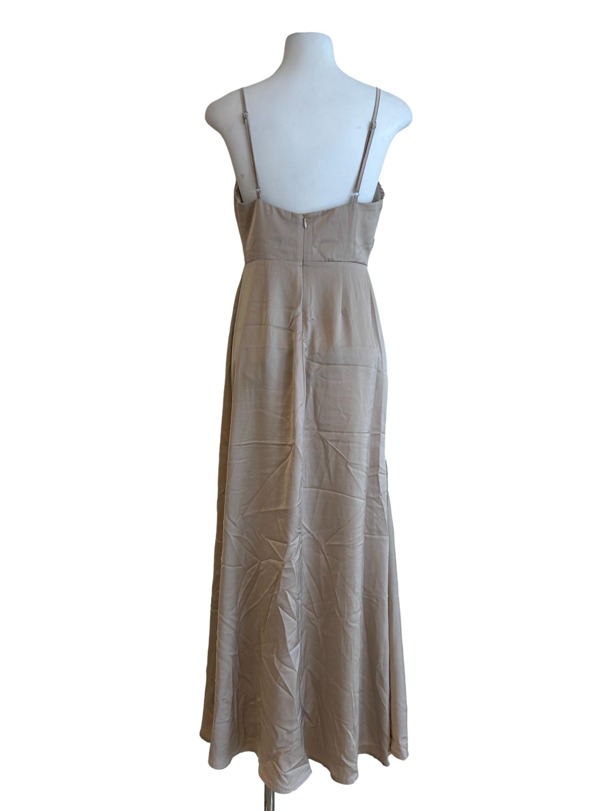 Champagne Cami Slit Dress
