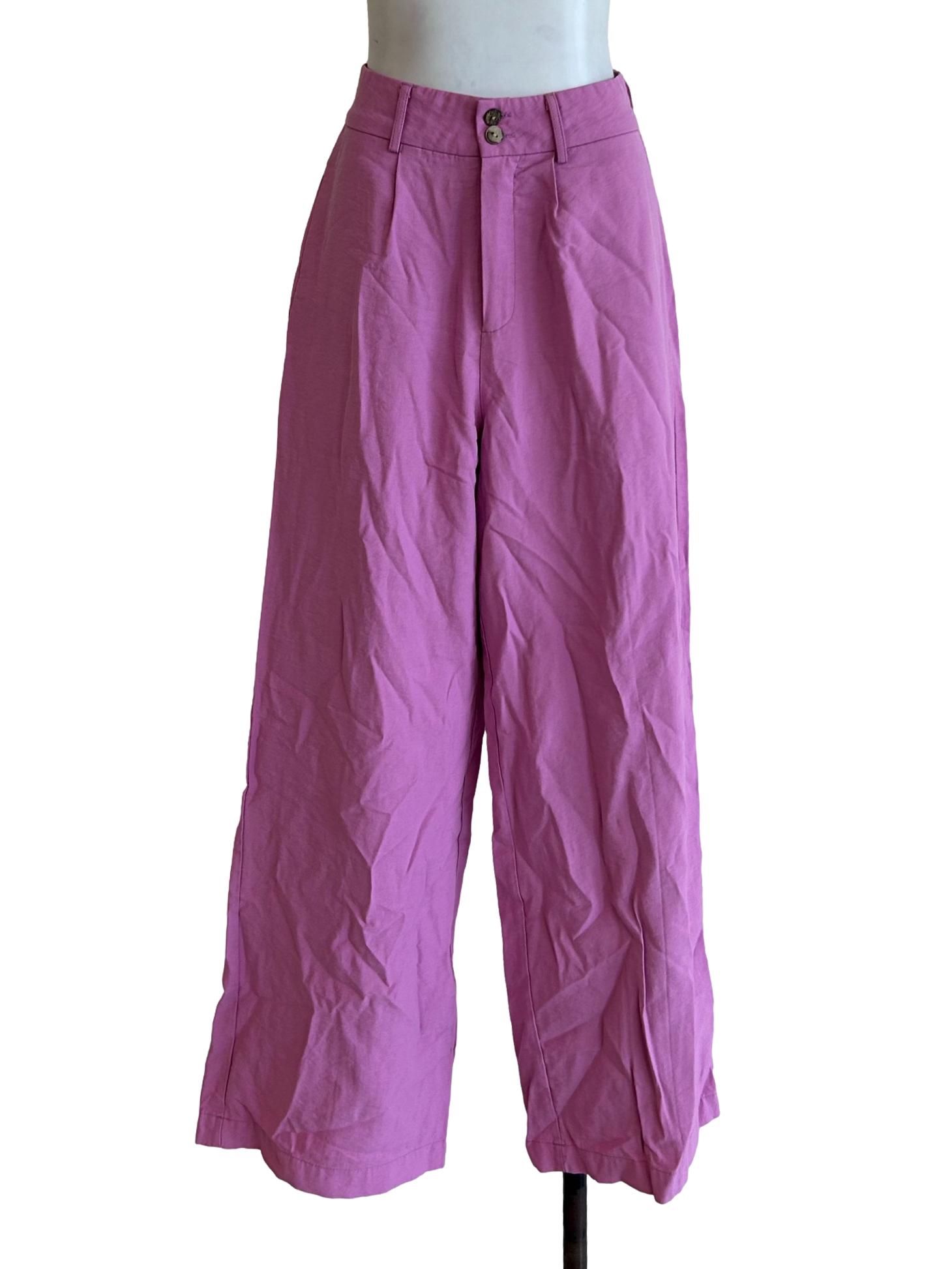 Fuchsia Pink Wide-Leg Pants