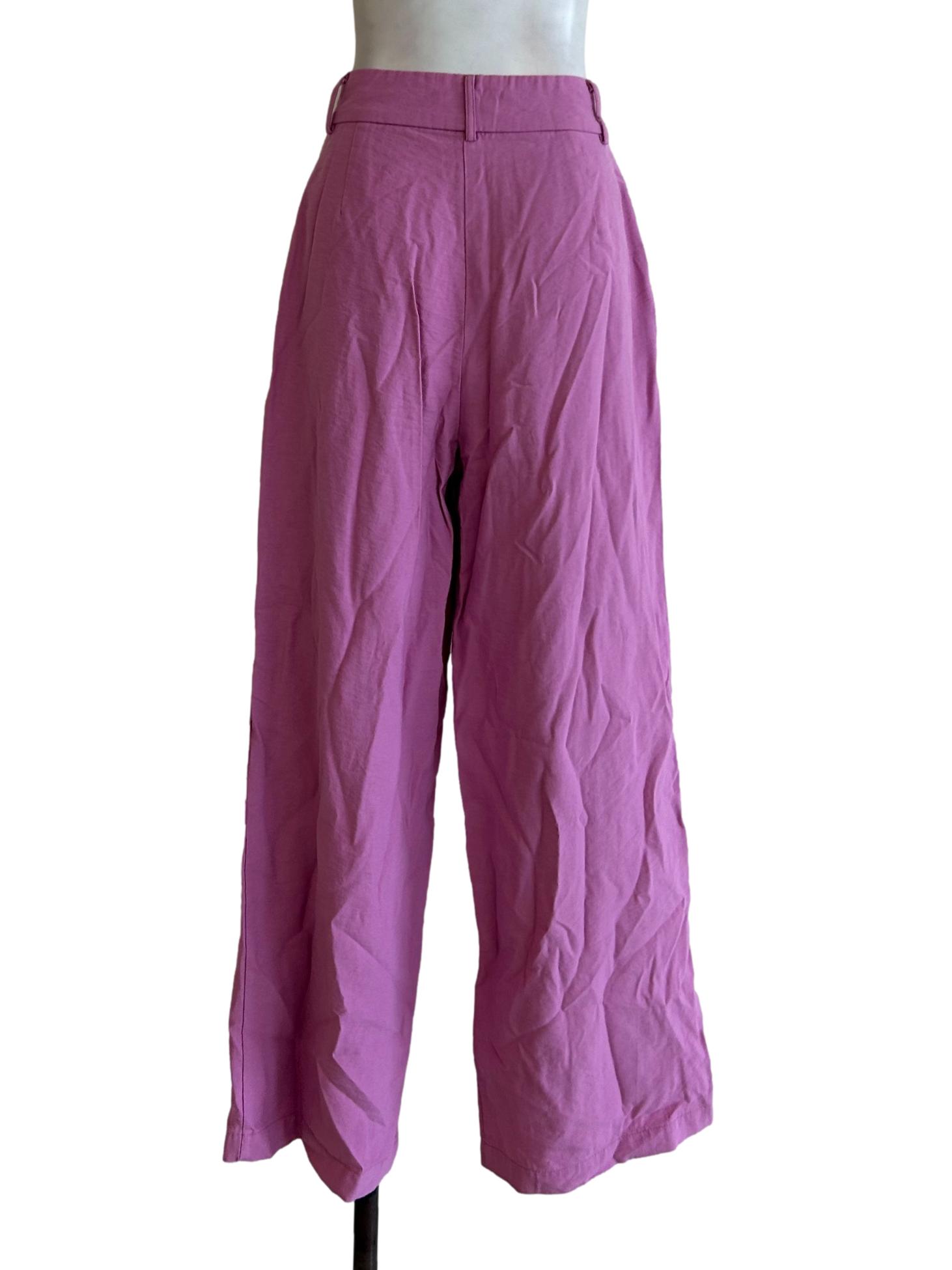 Fuchsia Pink Wide-Leg Pants