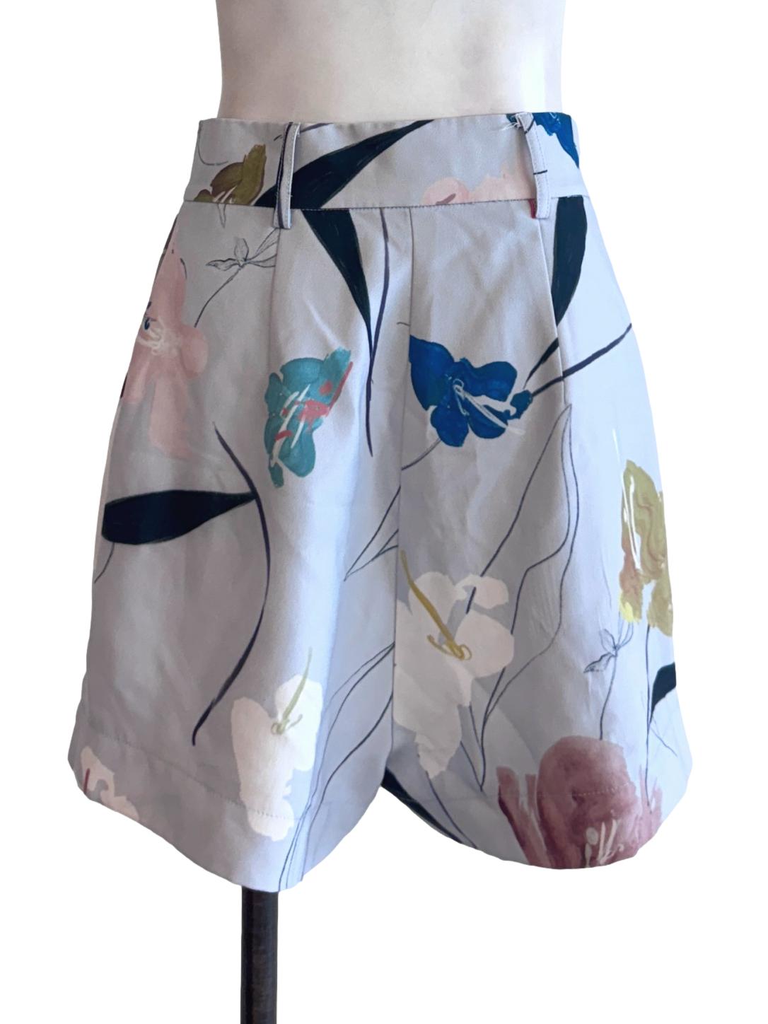 Sky Blue Floral Shorts LB