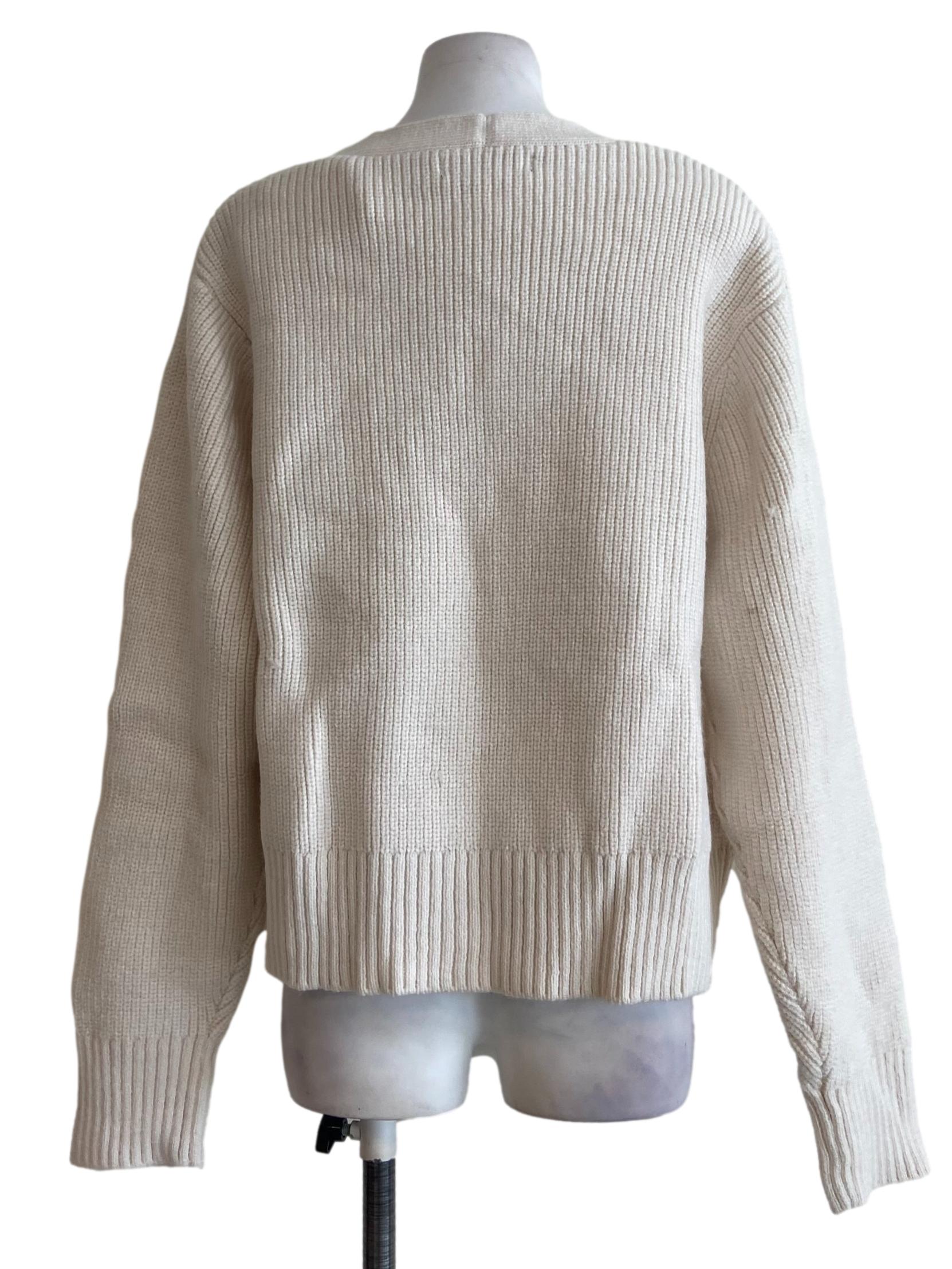 Alabaster White Button Down Cardigan