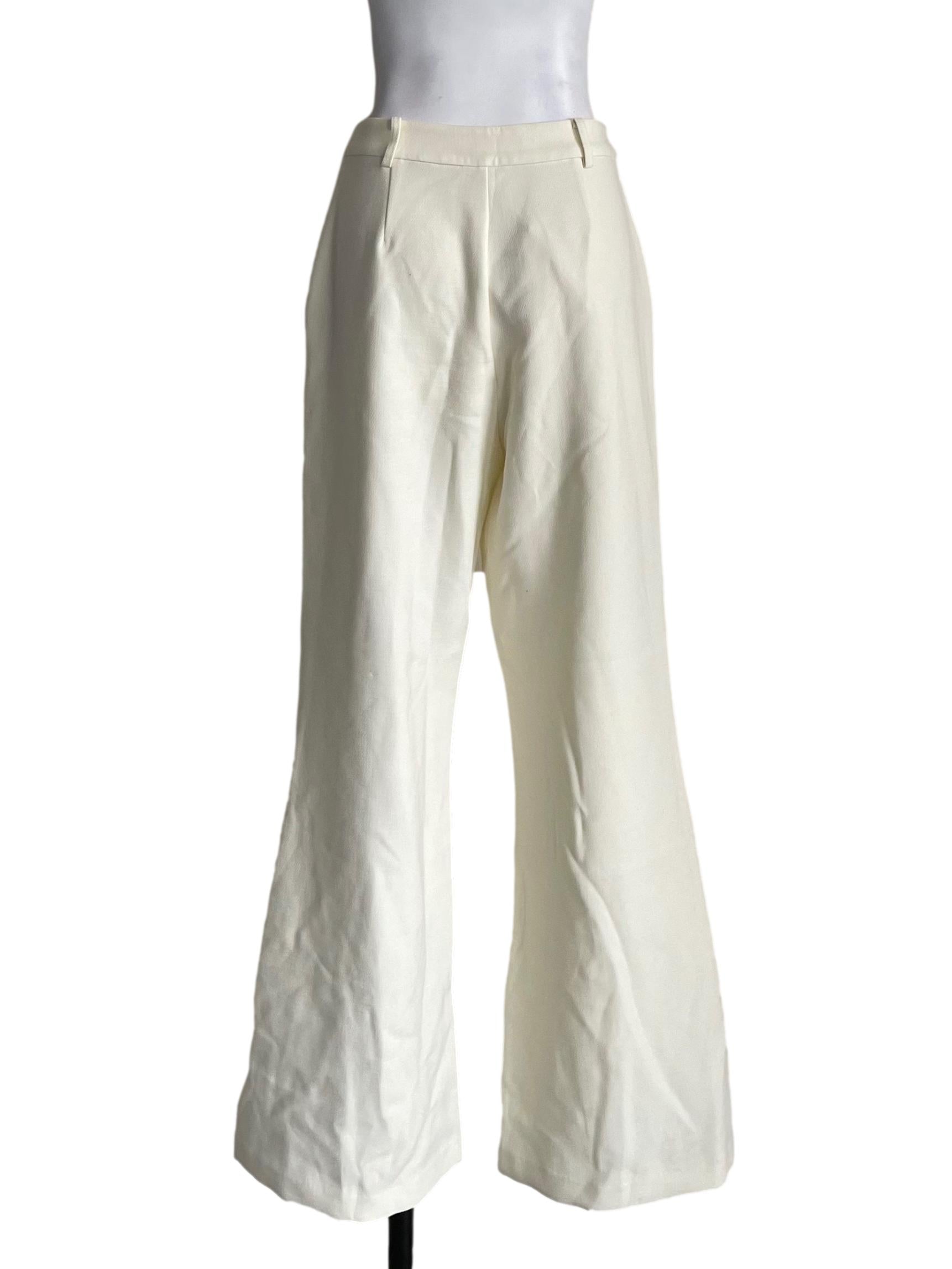 Cream Flared Formal Pants