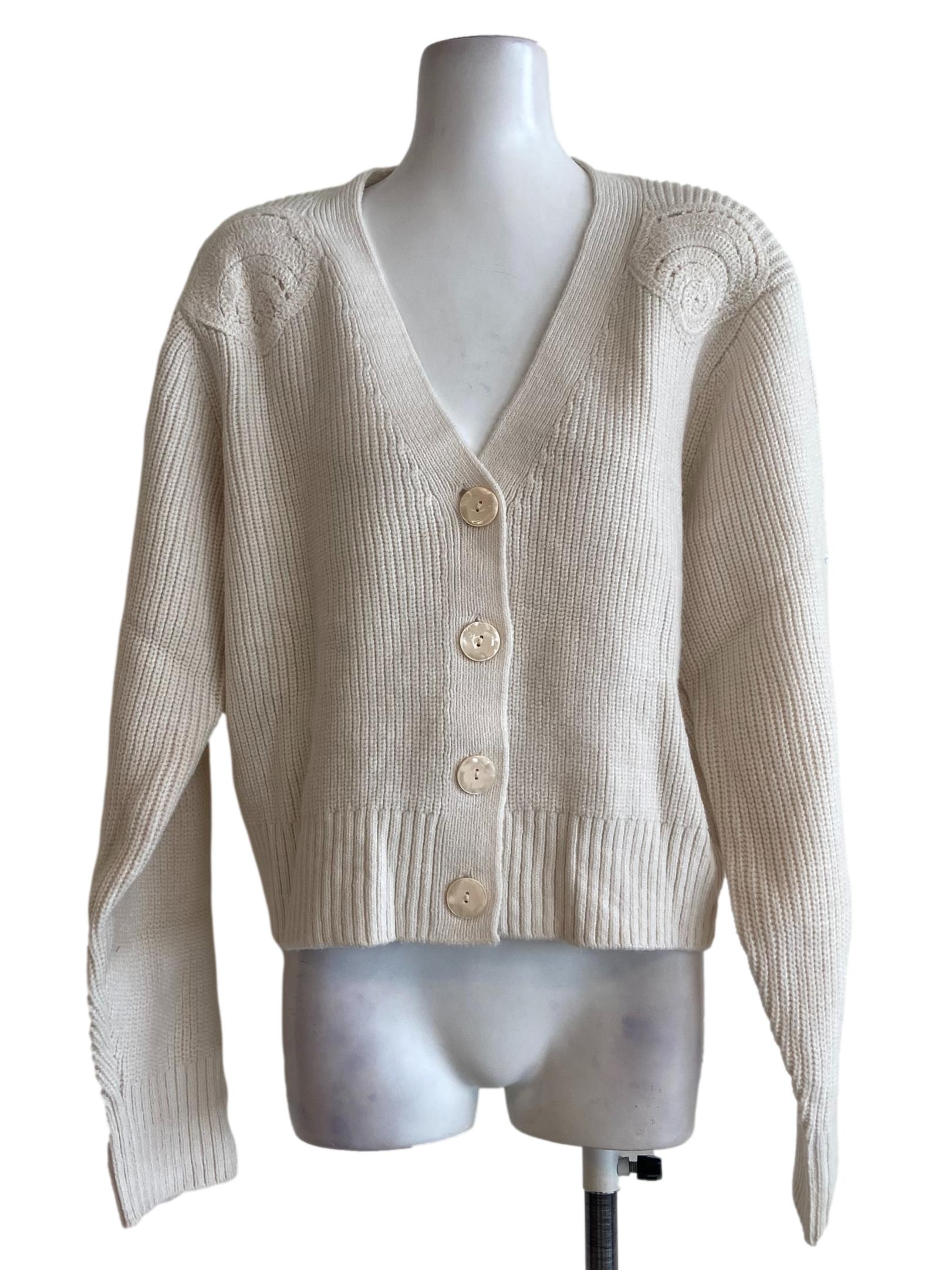 Alabaster White Button Down Cardigan