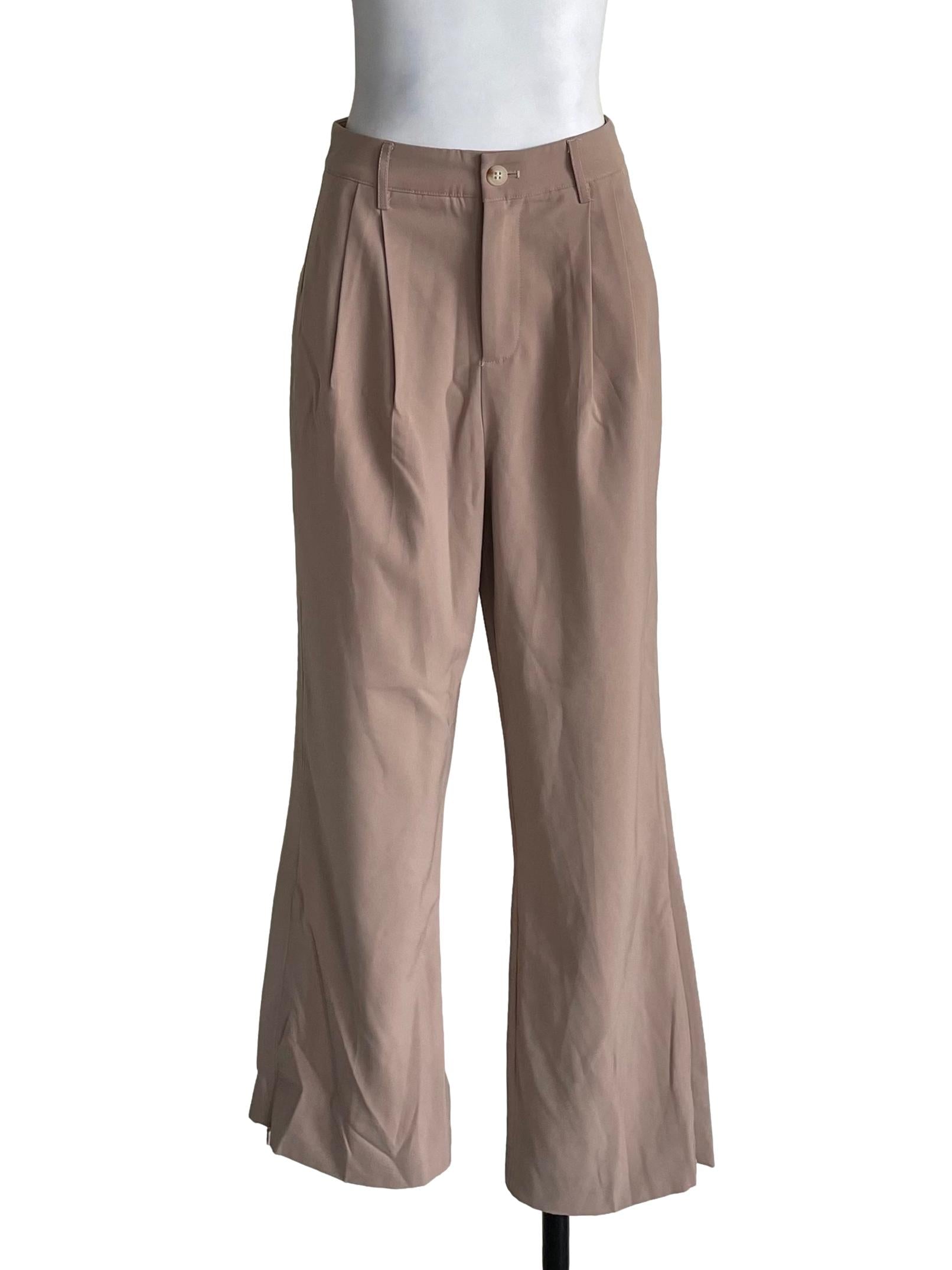 Latte Pleated Trousers