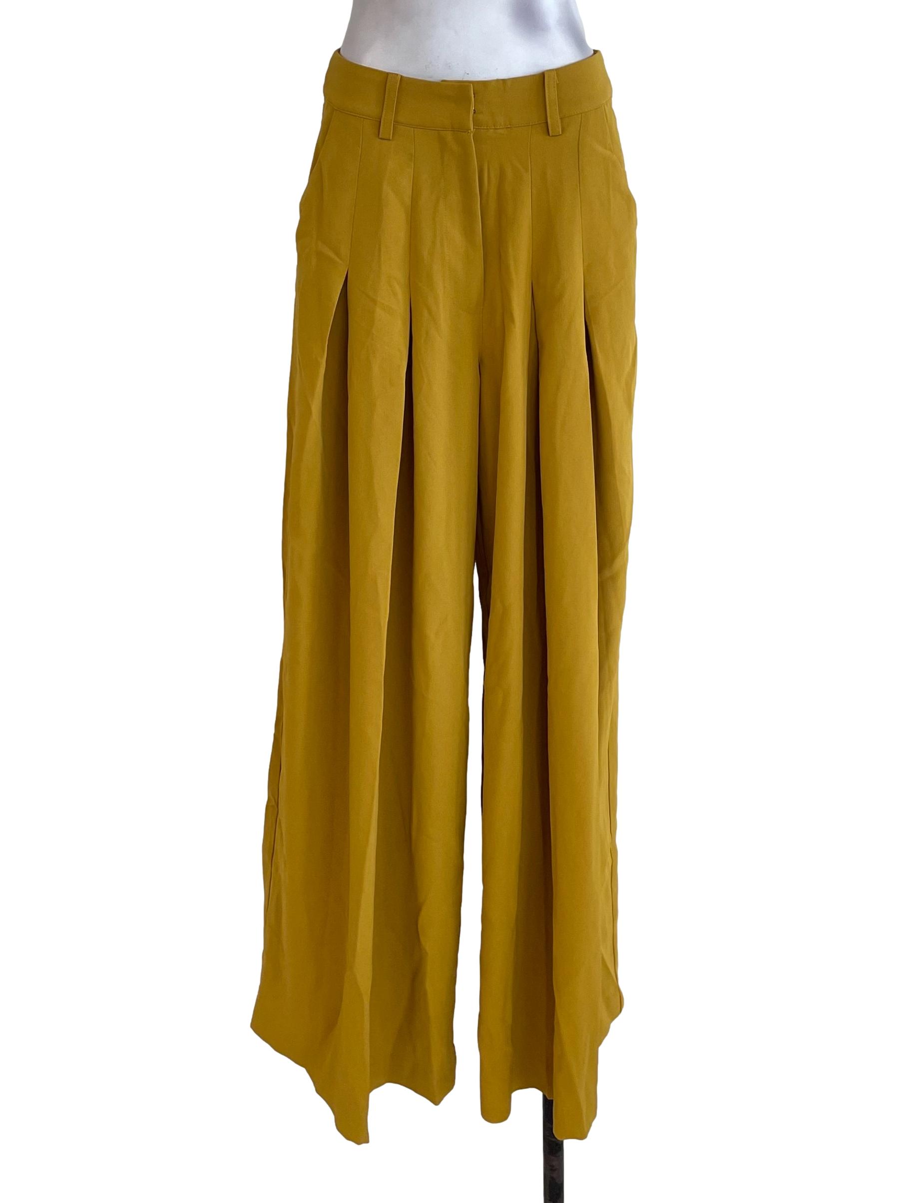 Mustard Yellow Pleated Pants