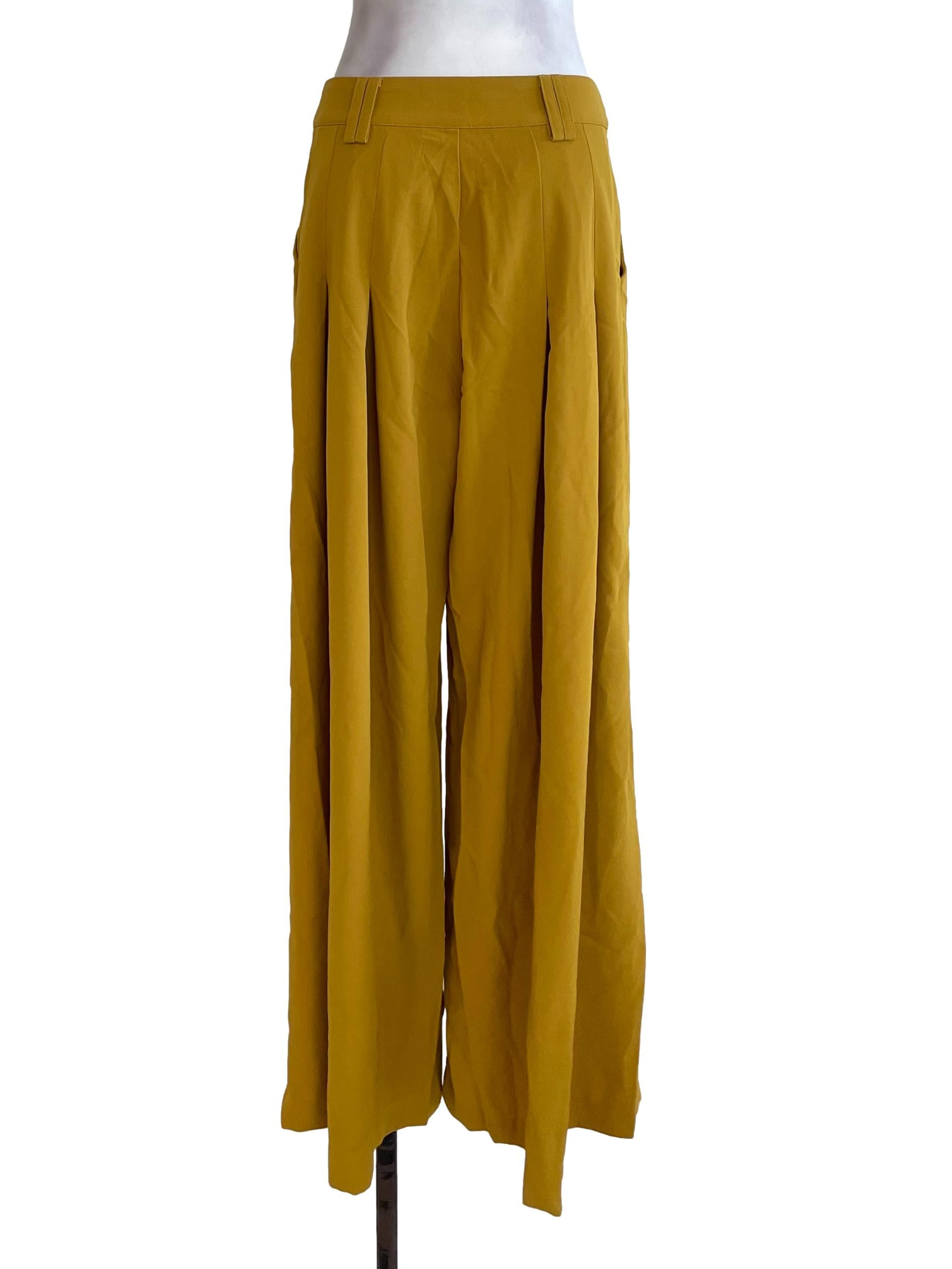 Mustard Yellow Pleated Pants