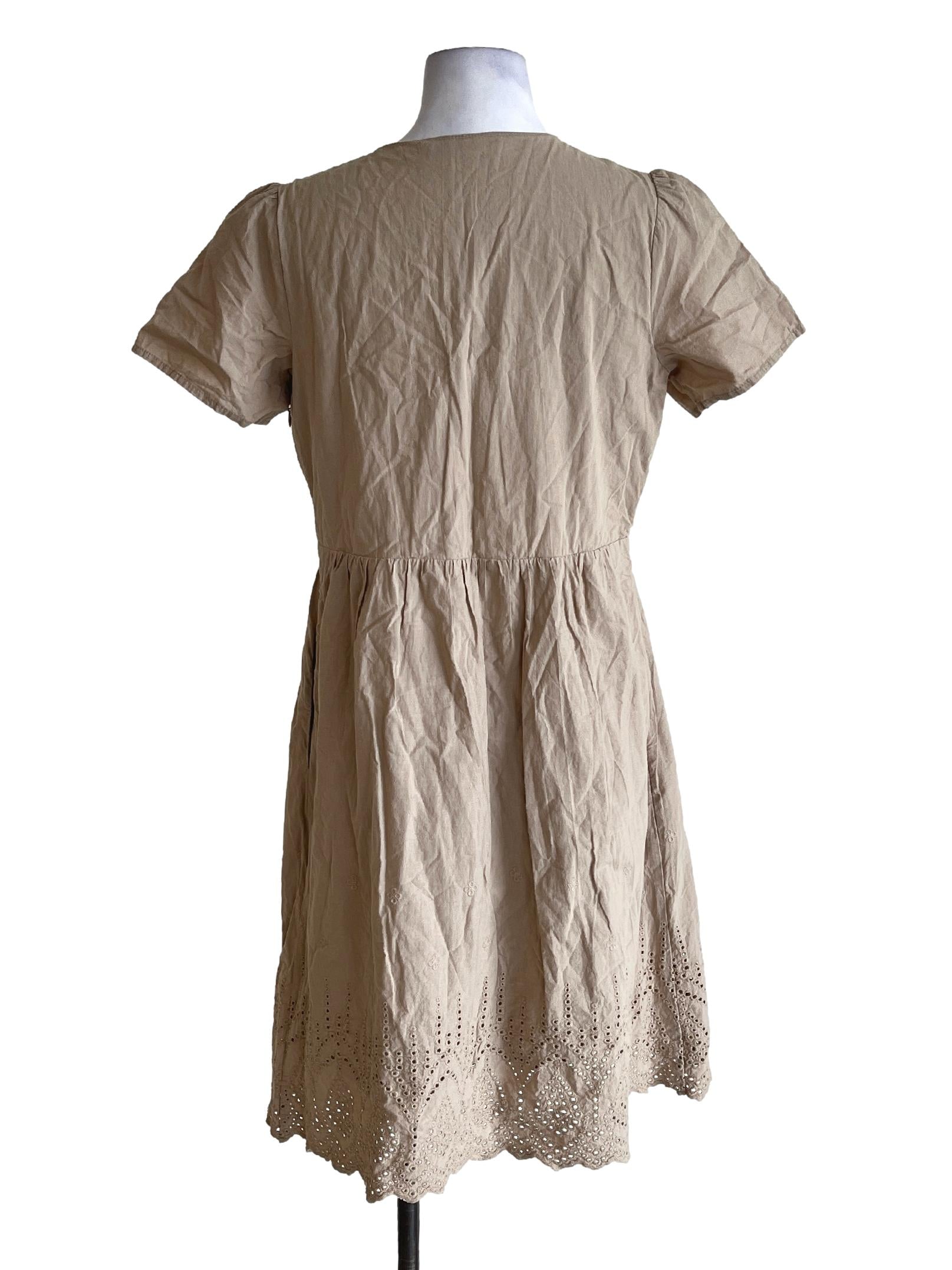 Tortilla Brown Eyelet Embroidery Dress