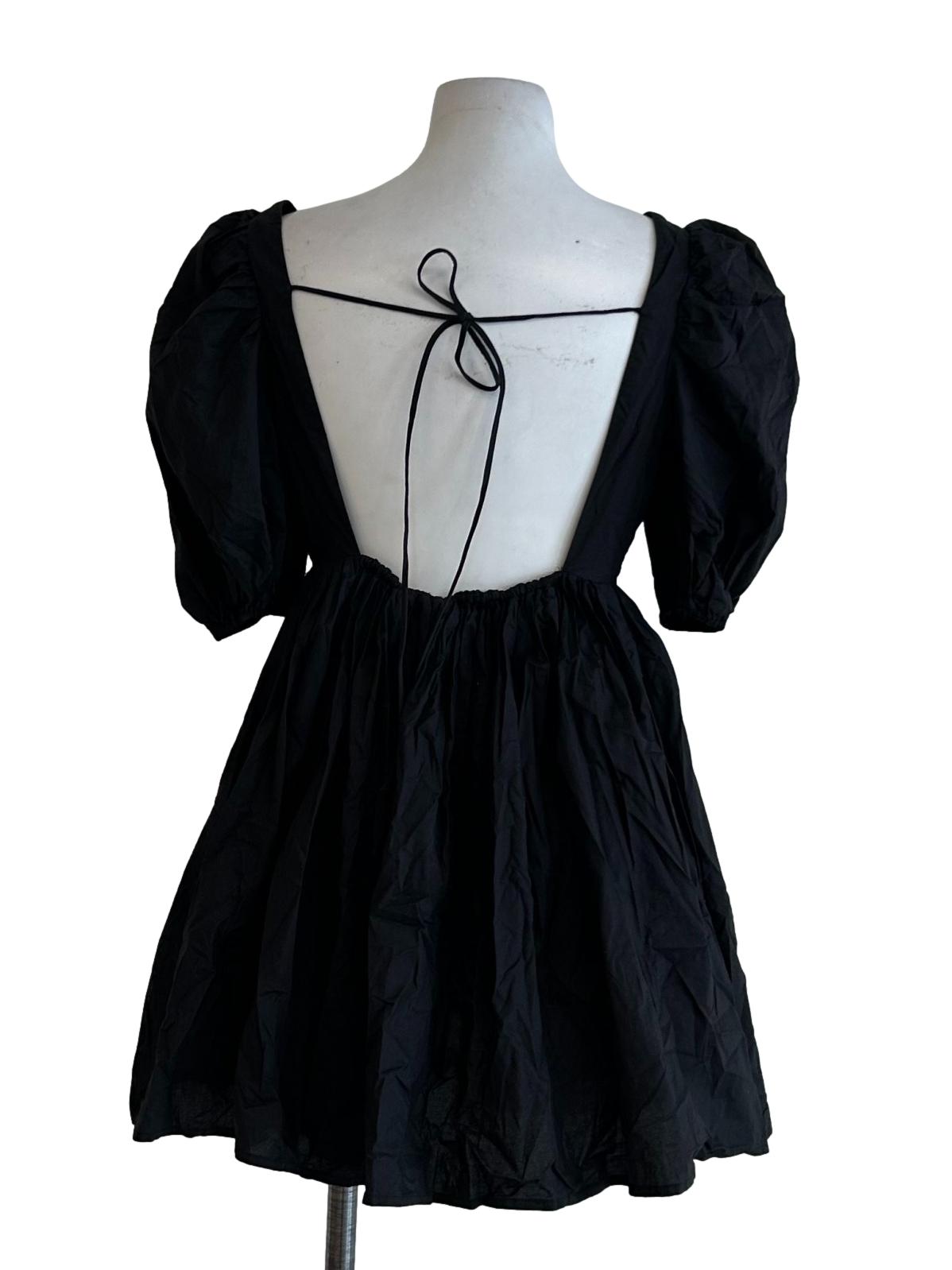 Black Babydoll Flare Mini Dress