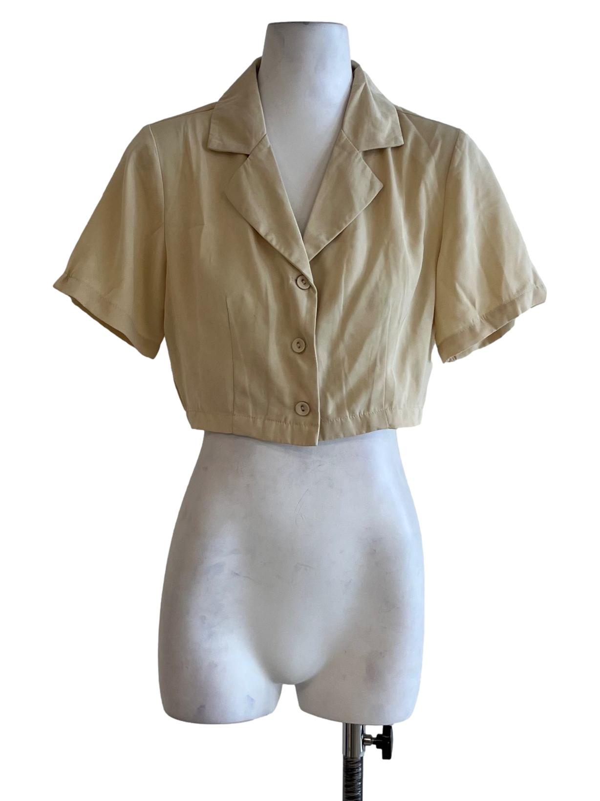 Buttermilk Yellow Wing Collar Blouse