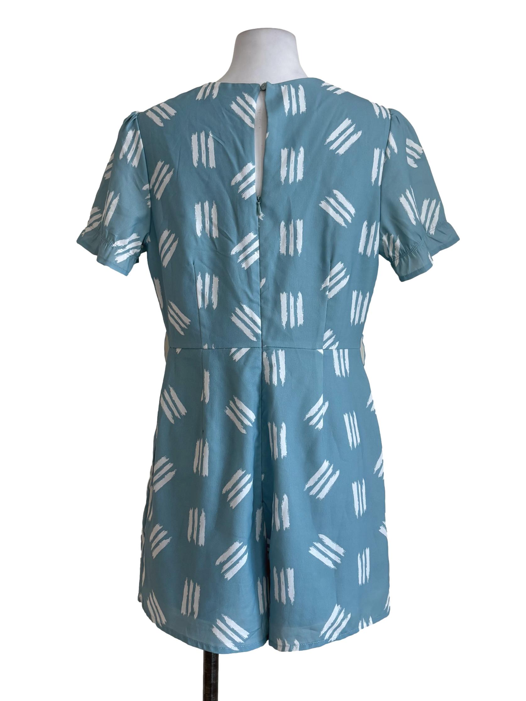 Sapphire Blue Abstract Print Rompers LB