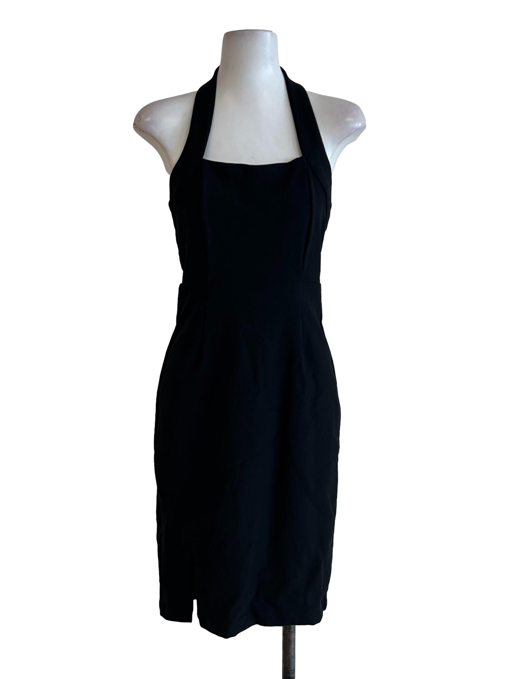 Black Halter Sheath Dress