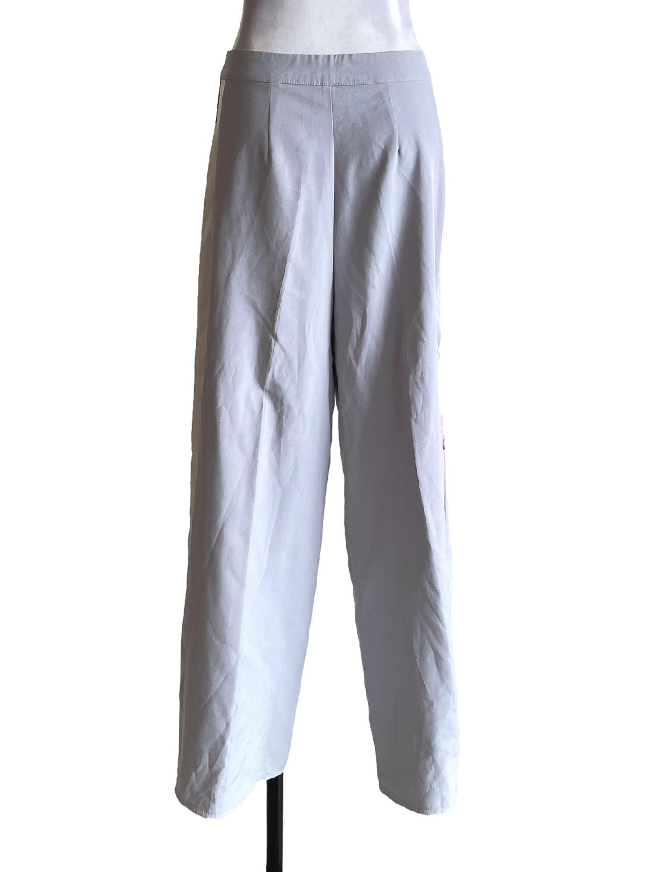 Cloud Grey Pink White Straight Pants