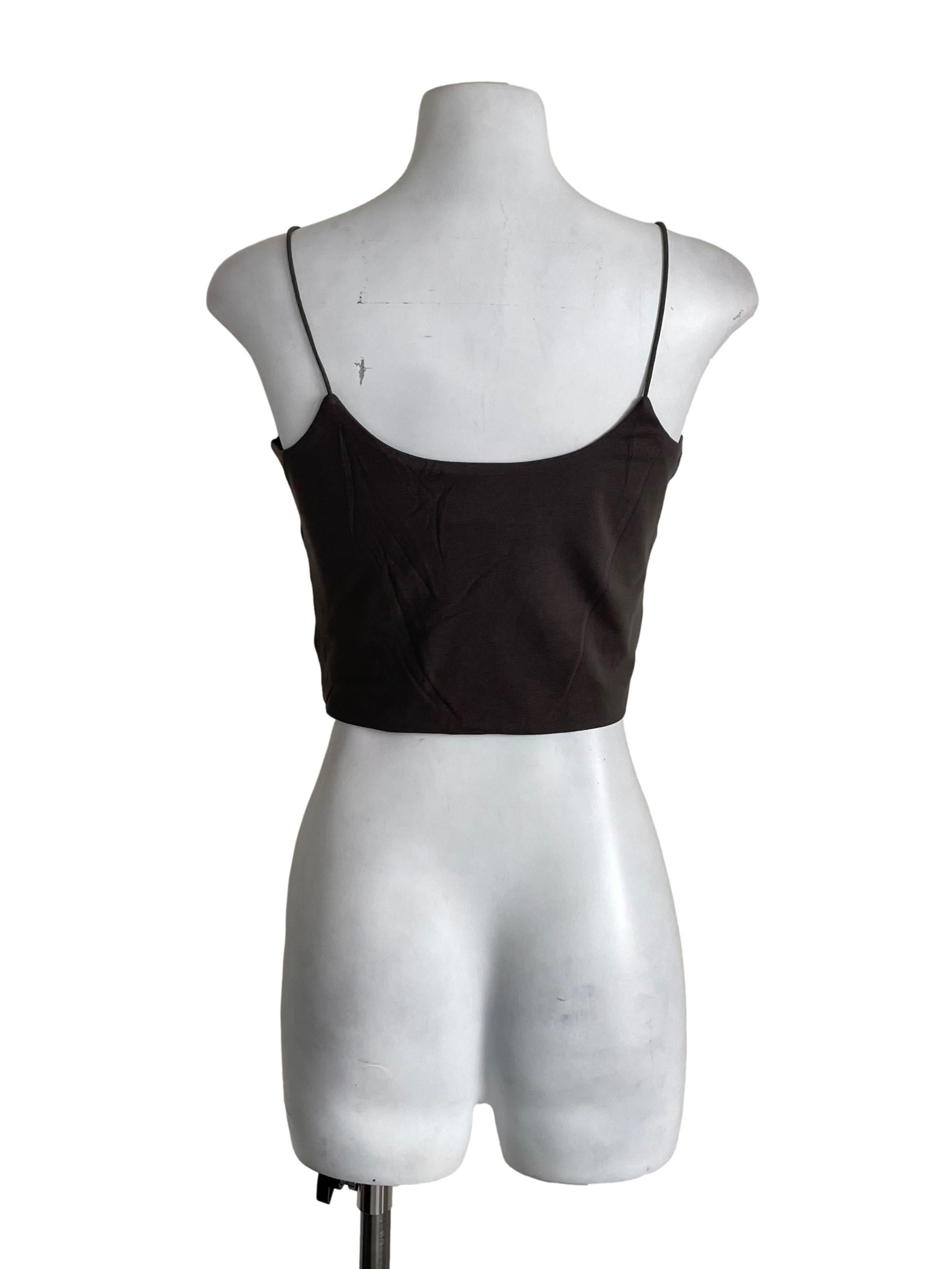 Dark Sage Spaghetti Straps Crop Camisole