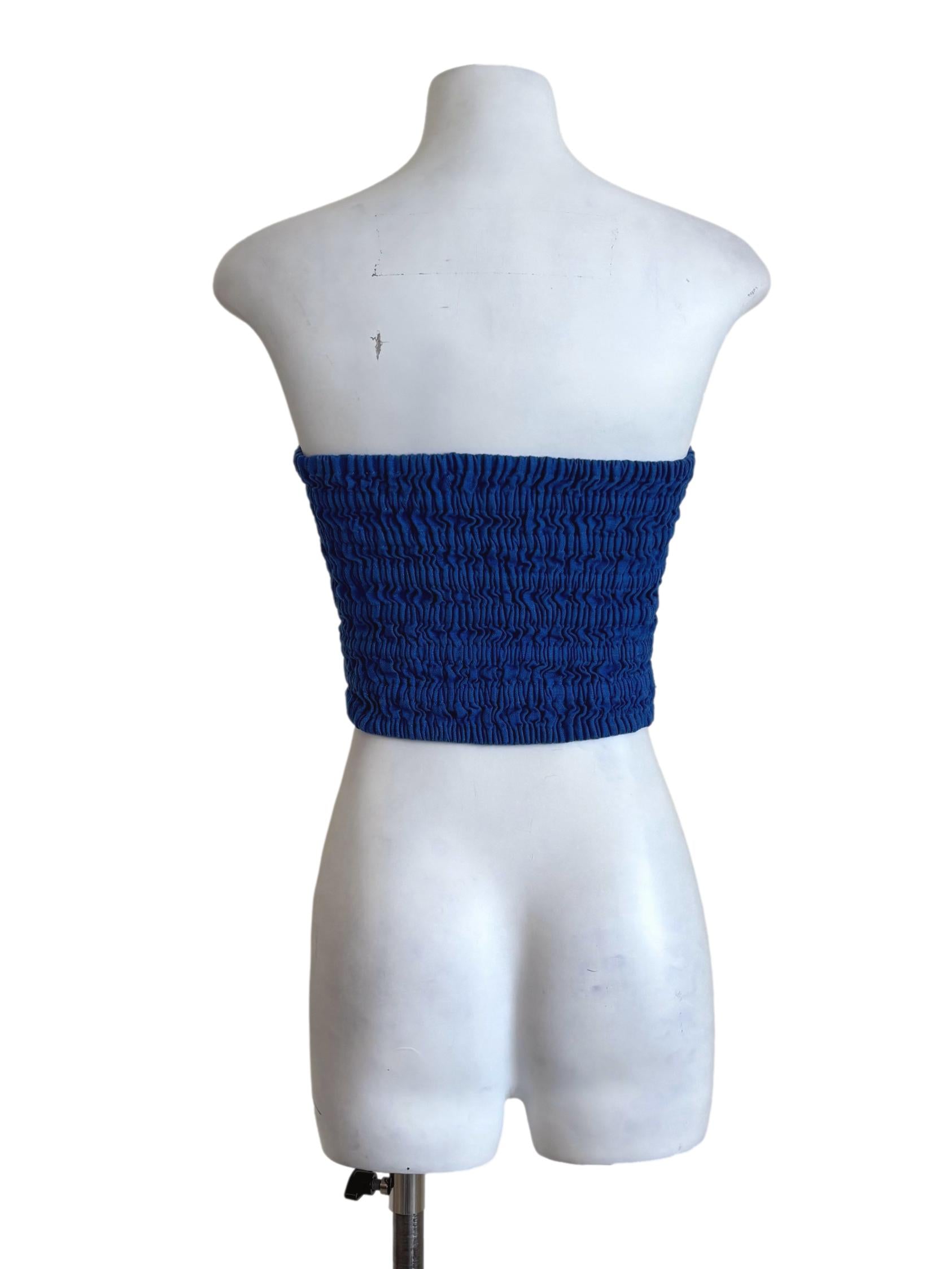Sapphire Blue Smocked Tube Top