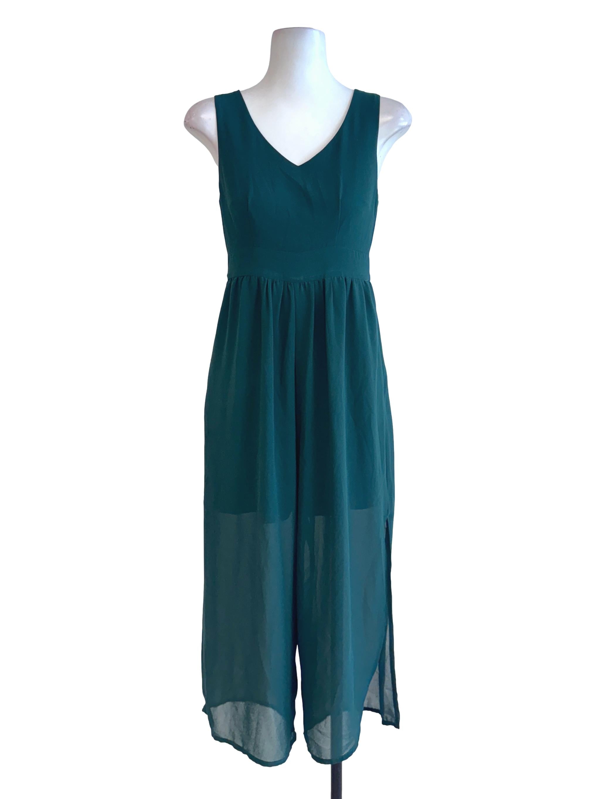 Green Sleeveless Jumpsuits