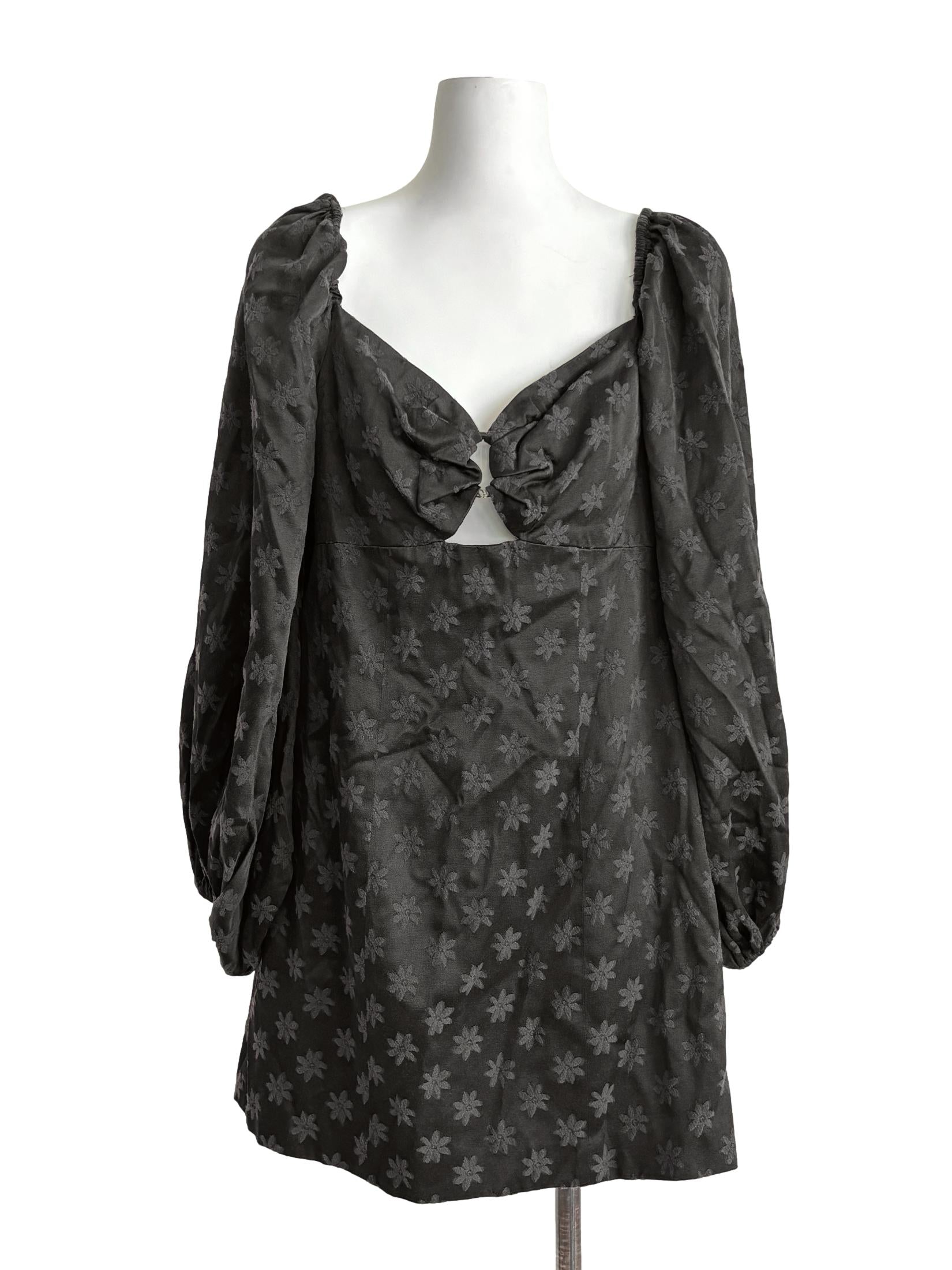 Ebony Patterned A-Line Dress
