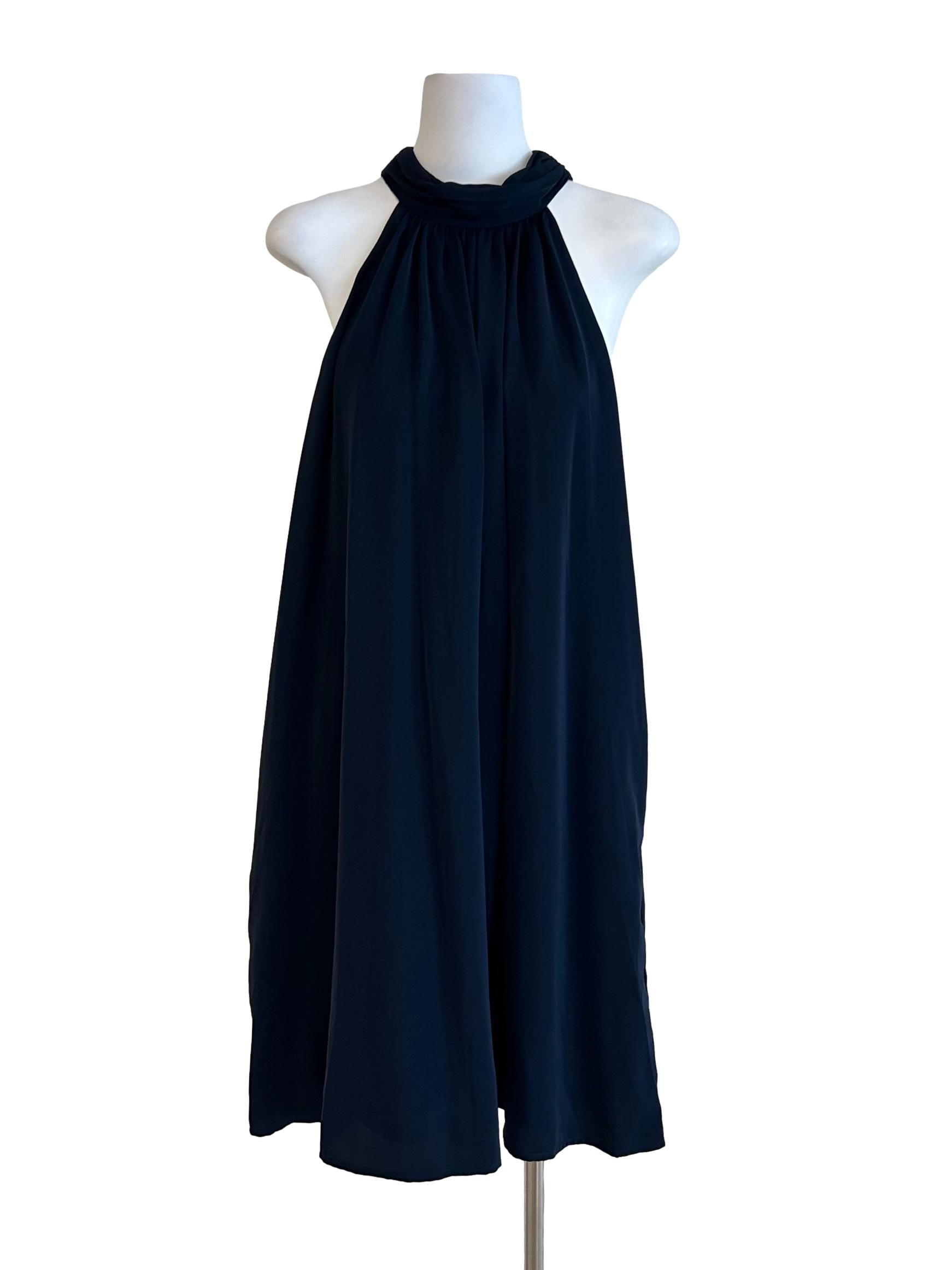Navy Blue Halter Mini Dress