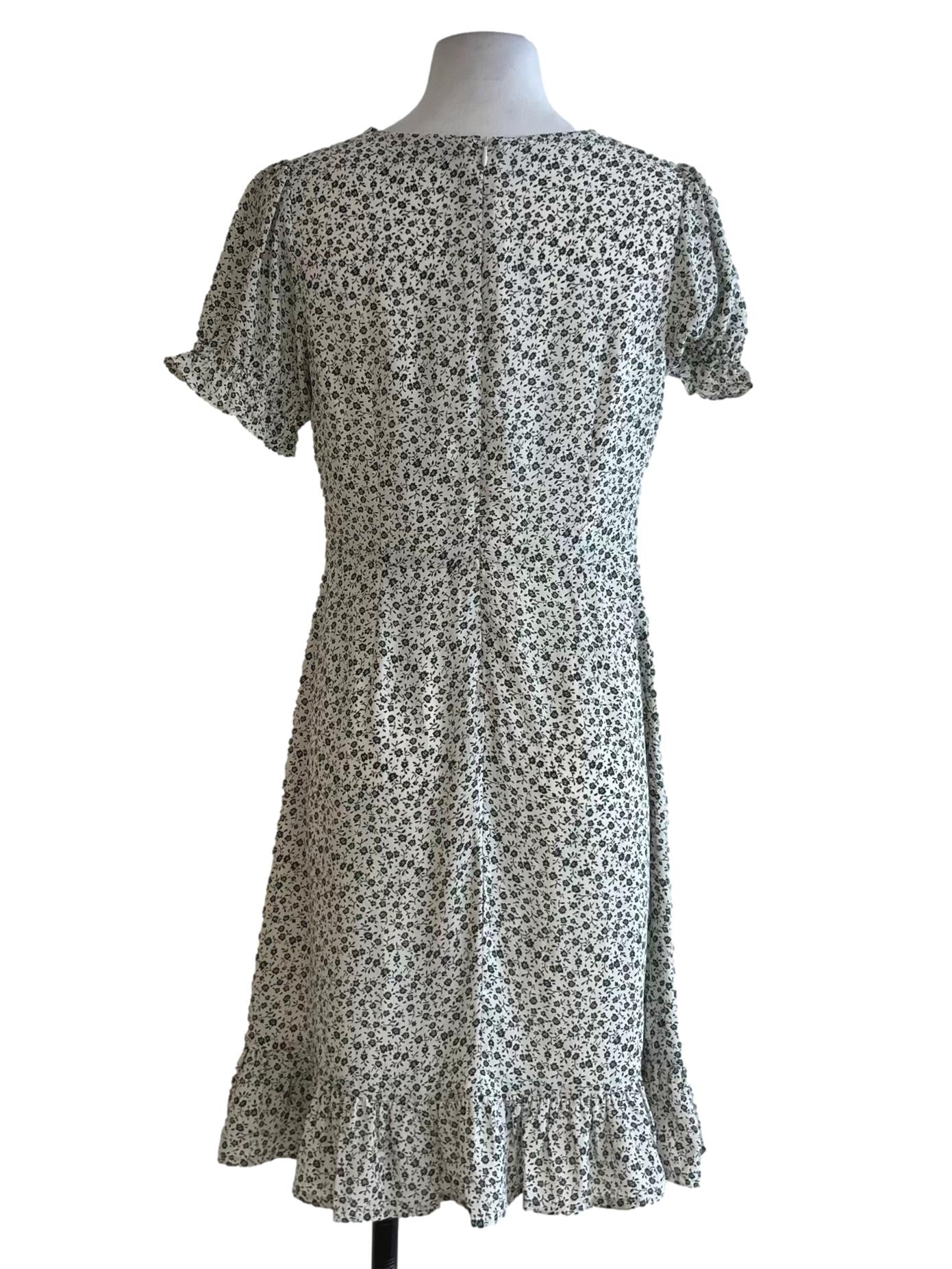 White Floral Empire Dress