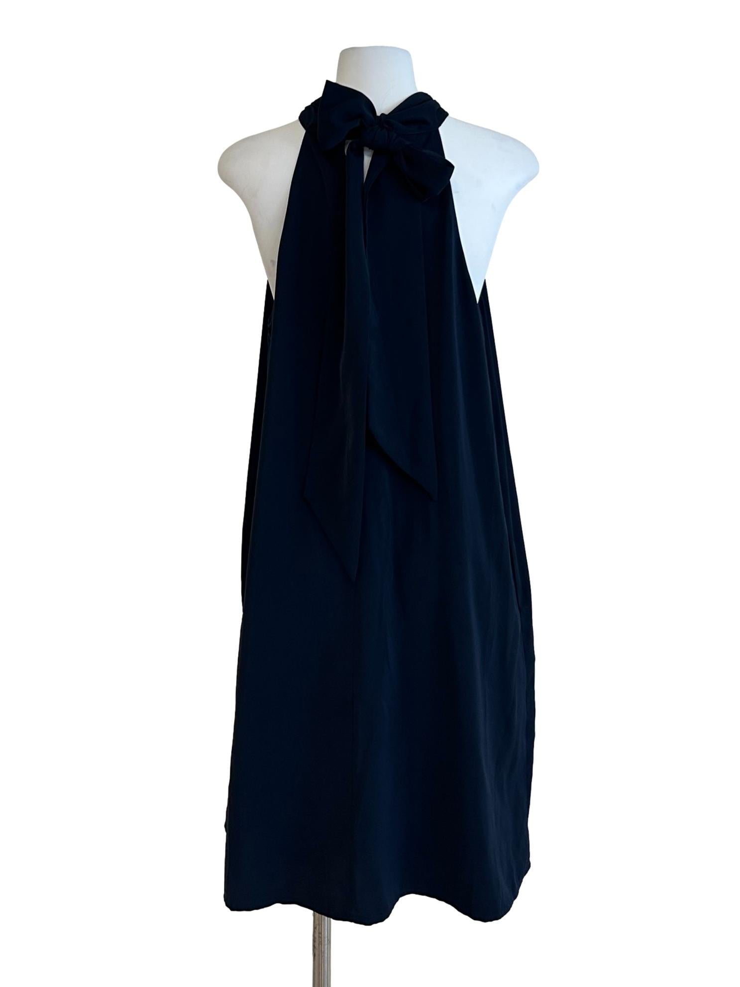 Navy Blue Halter Mini Dress