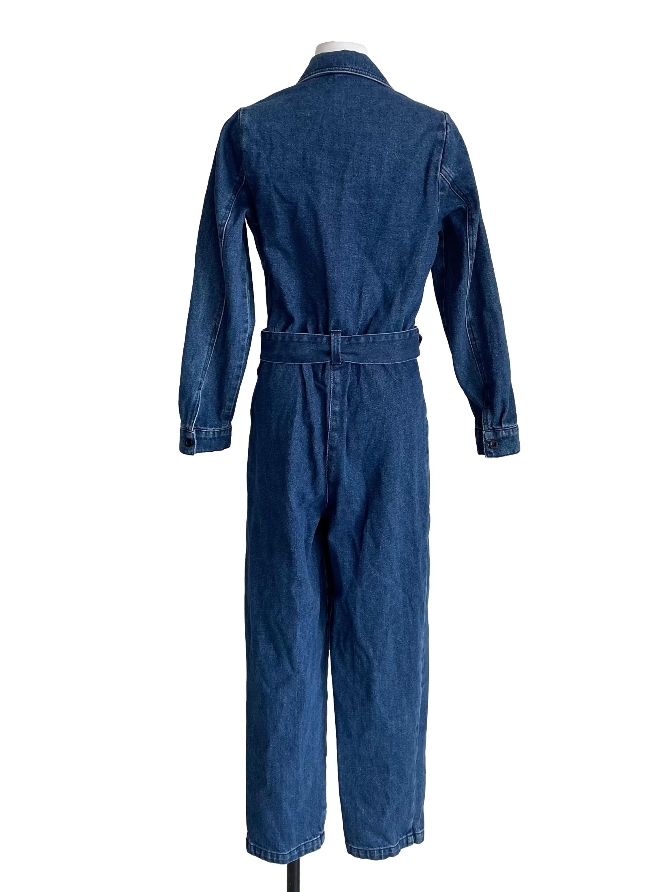Blue Denim Double Breasted Jumpsuit