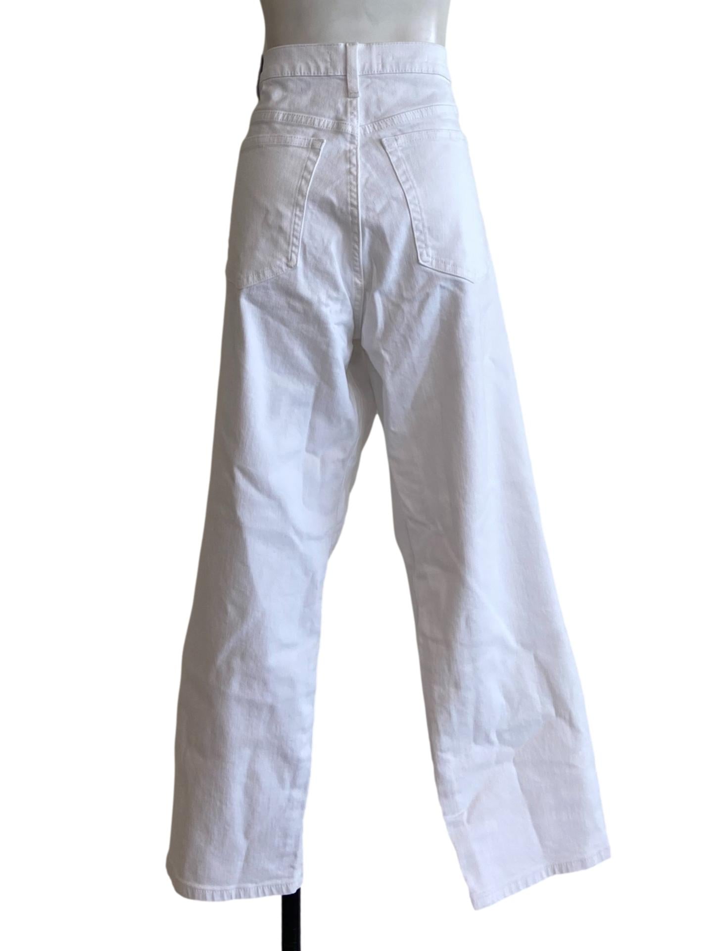 White Twill Highwaist Slim Jeans