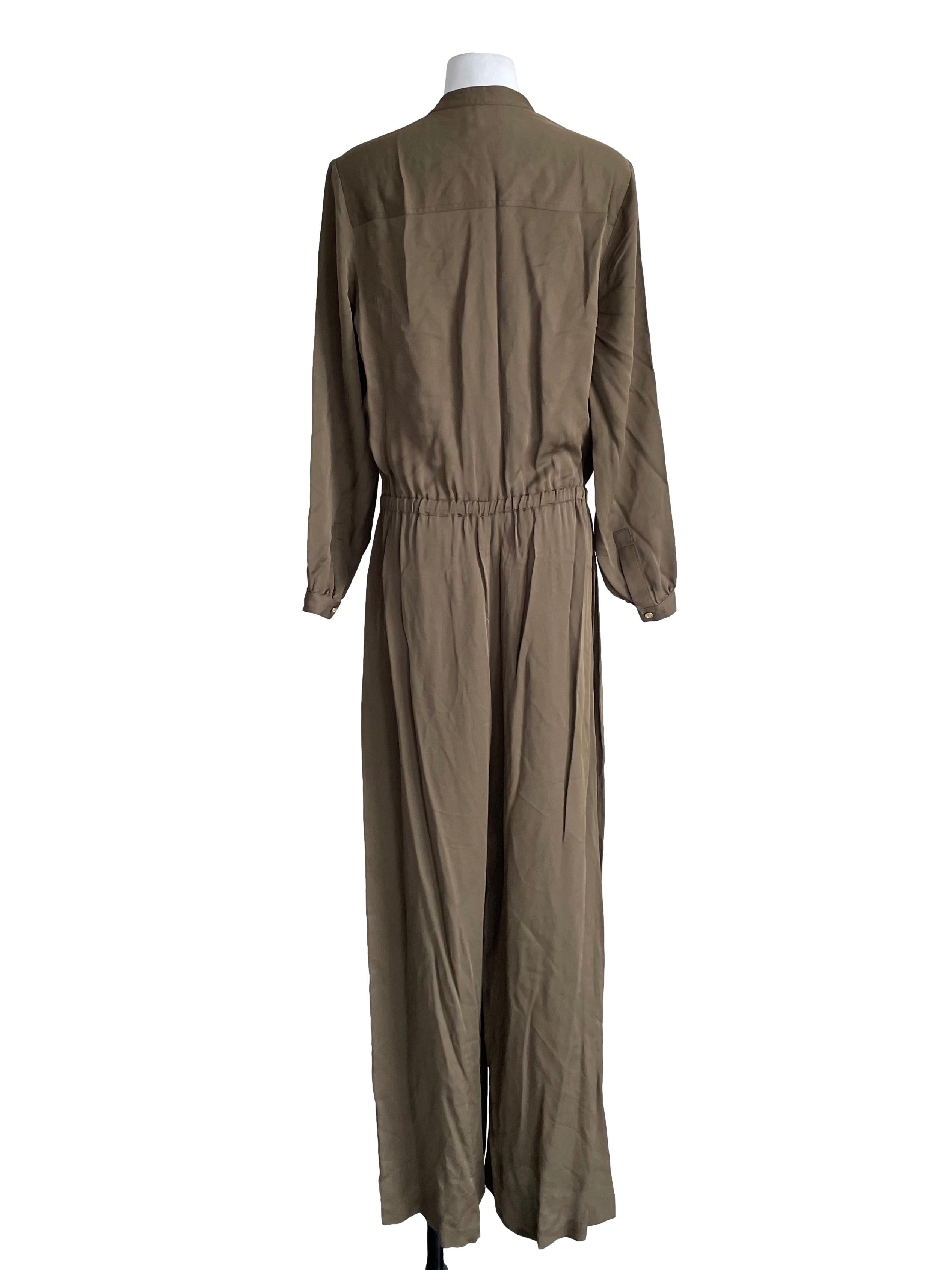 Olive Henley Shirt Jumpsuit