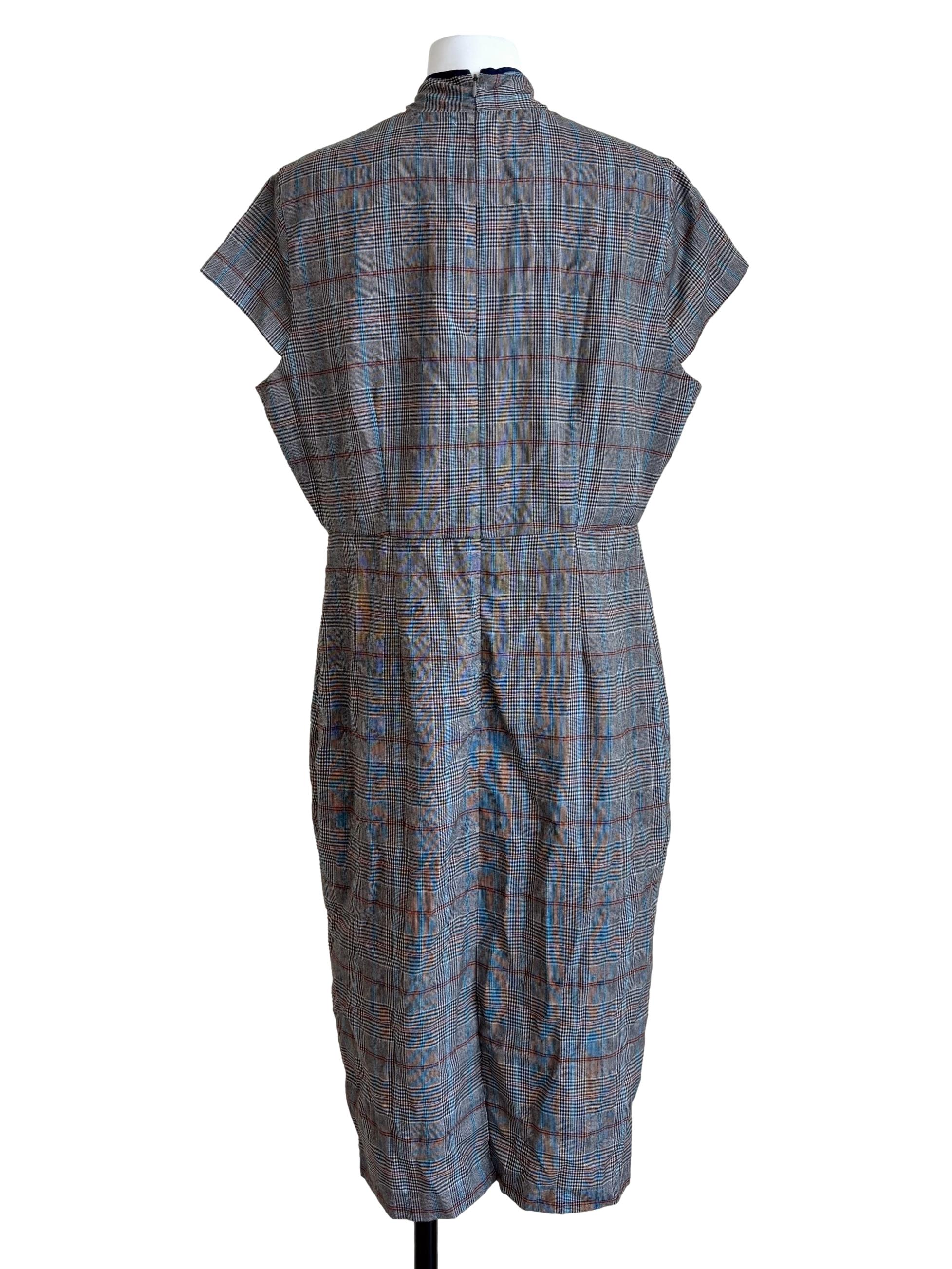 Echo Grey Plaid Pencil Dress