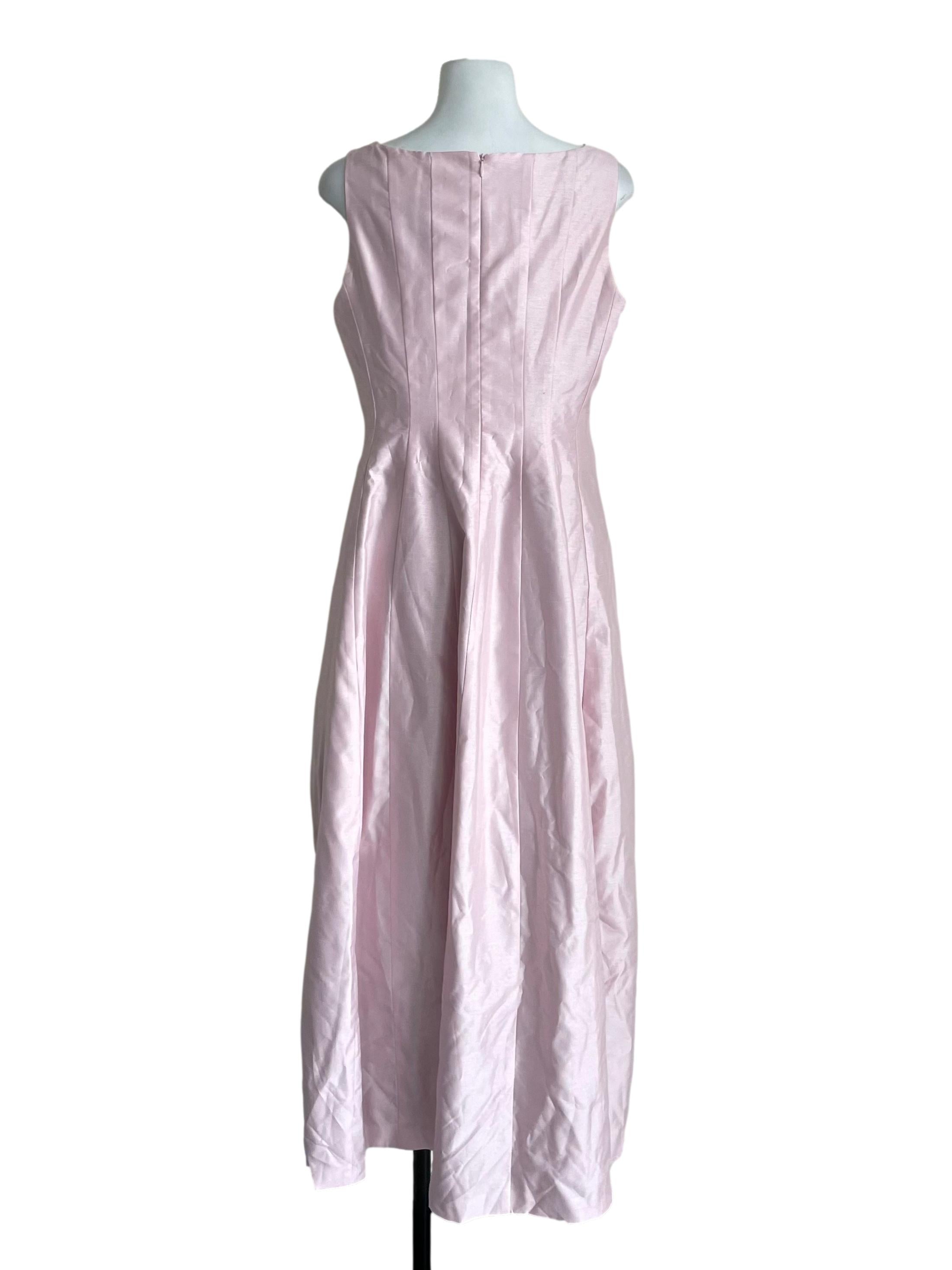 Baby Pink Panelled Maxi Dress